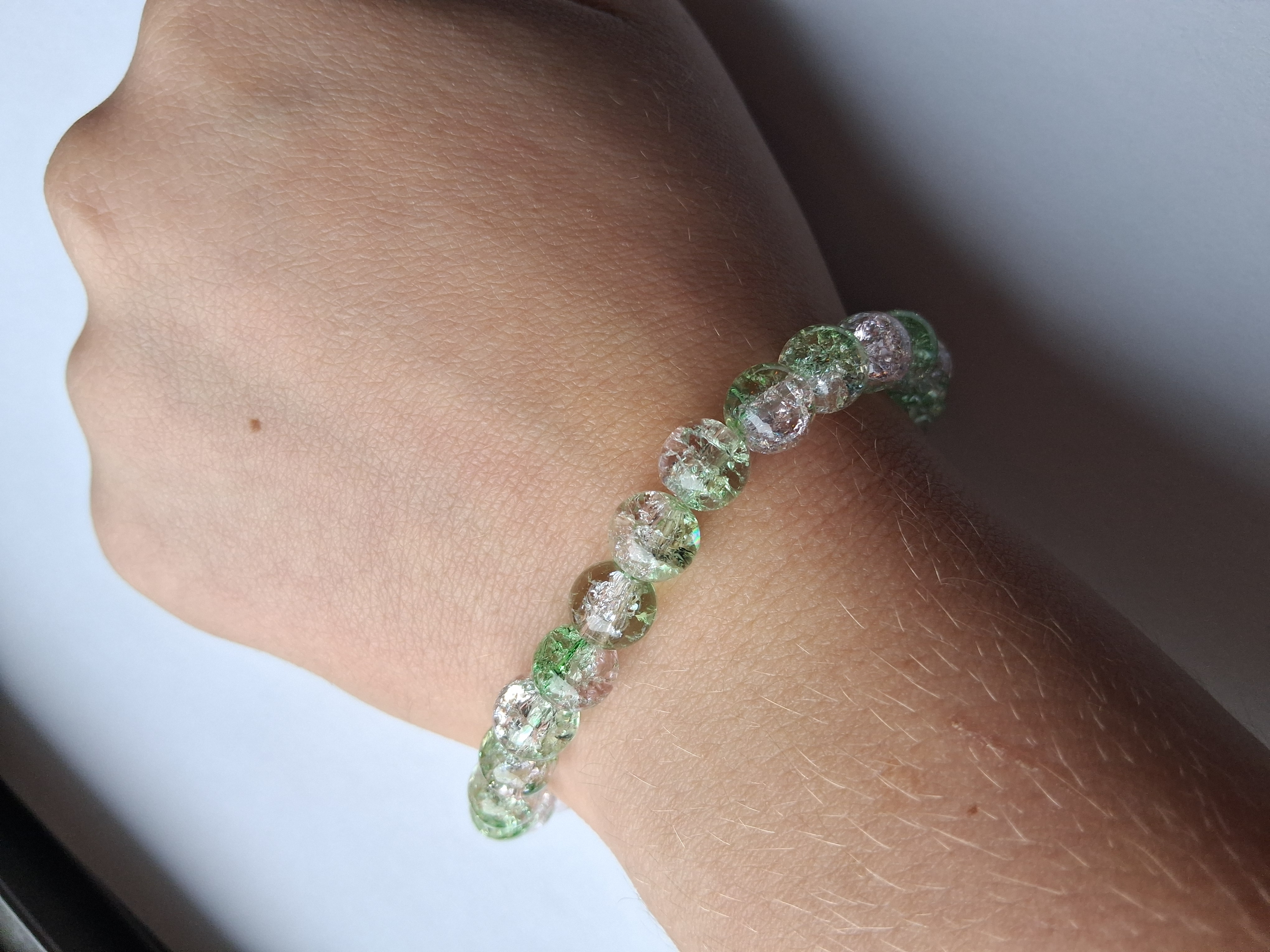 Green Crystal Bead Bracelet