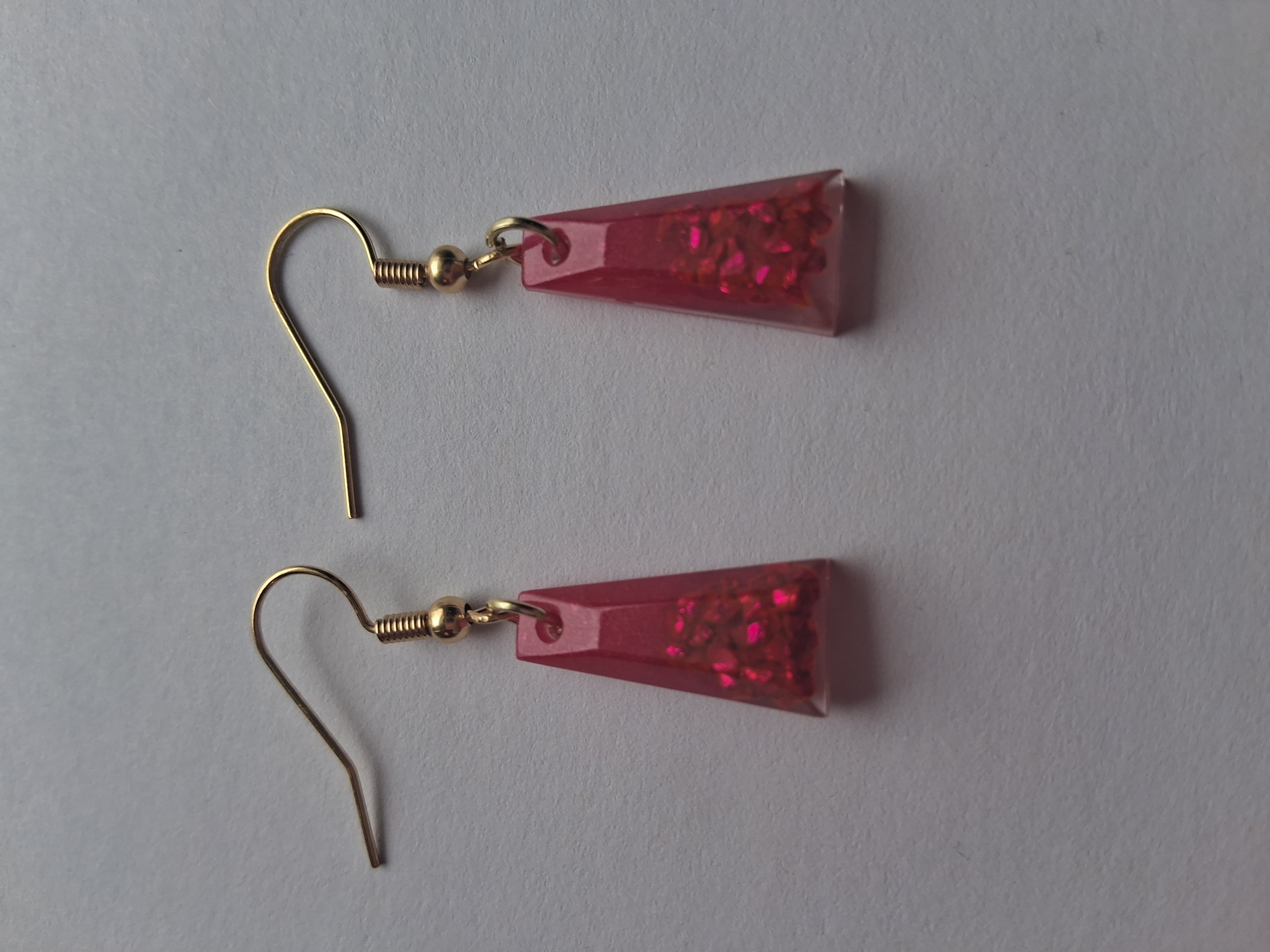 Rose Red Resin Dangle Earrings
