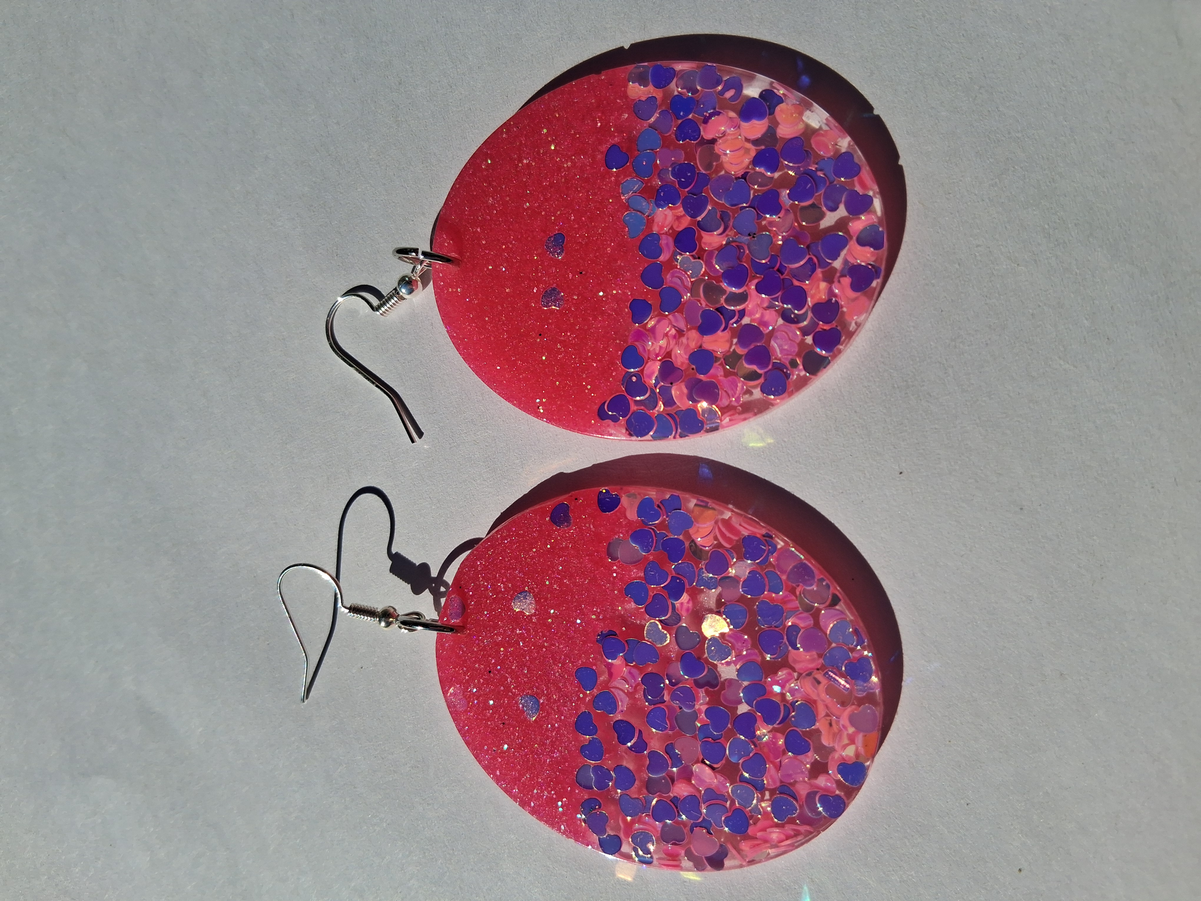 Pink Glitter Statement Earrings