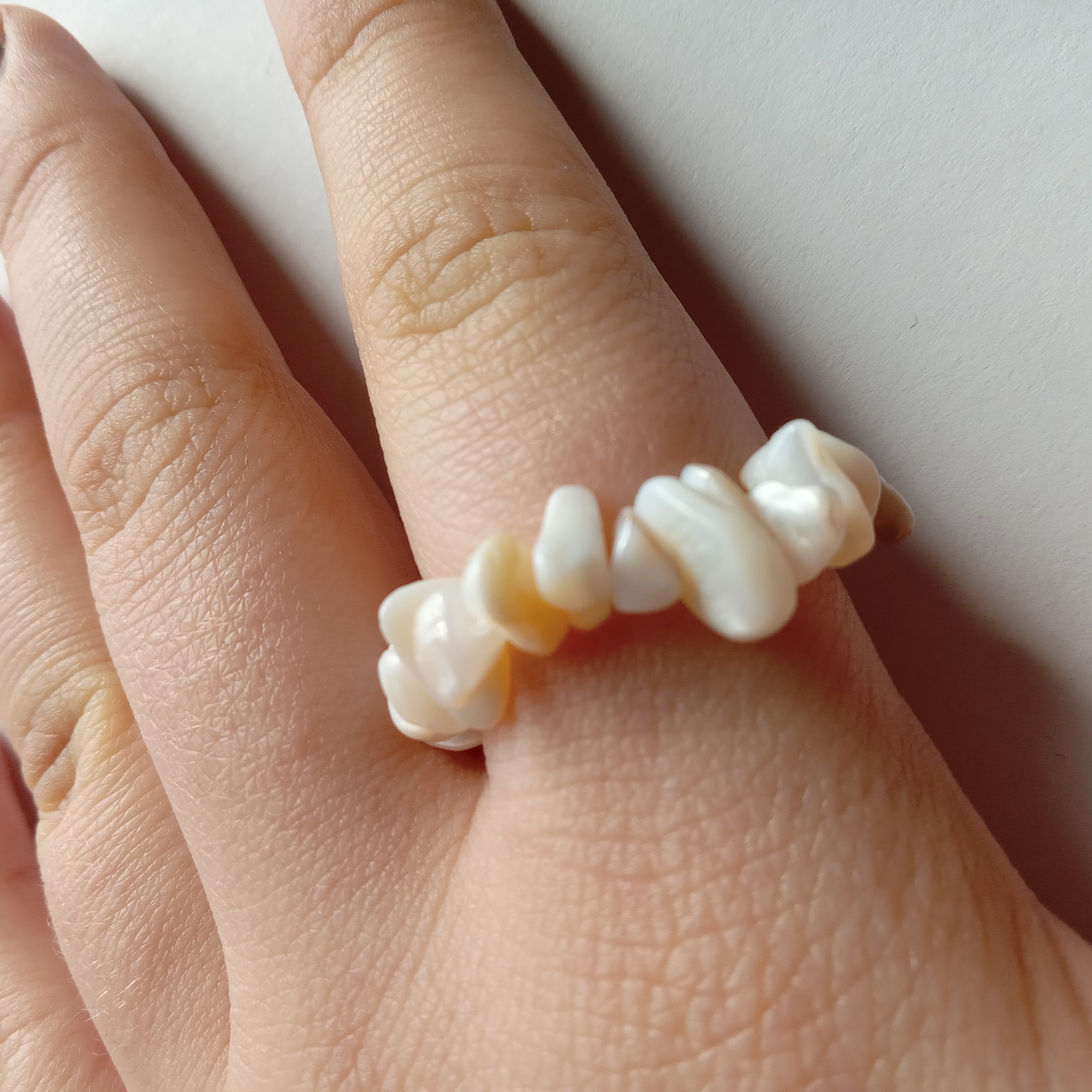 Natural Shell Bead Ring