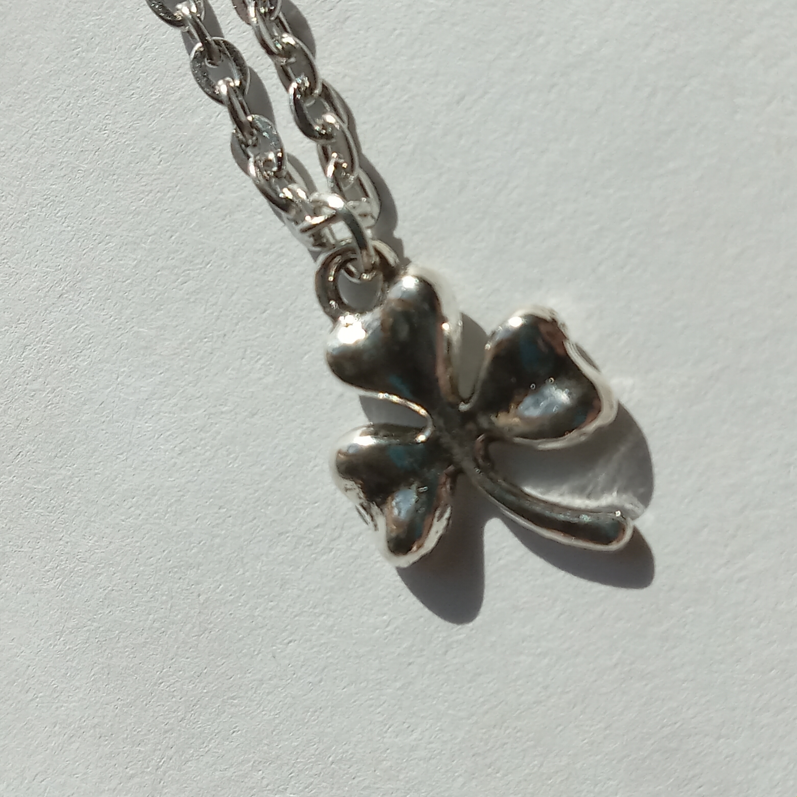 Silver Four-Leaf Clover Necklace