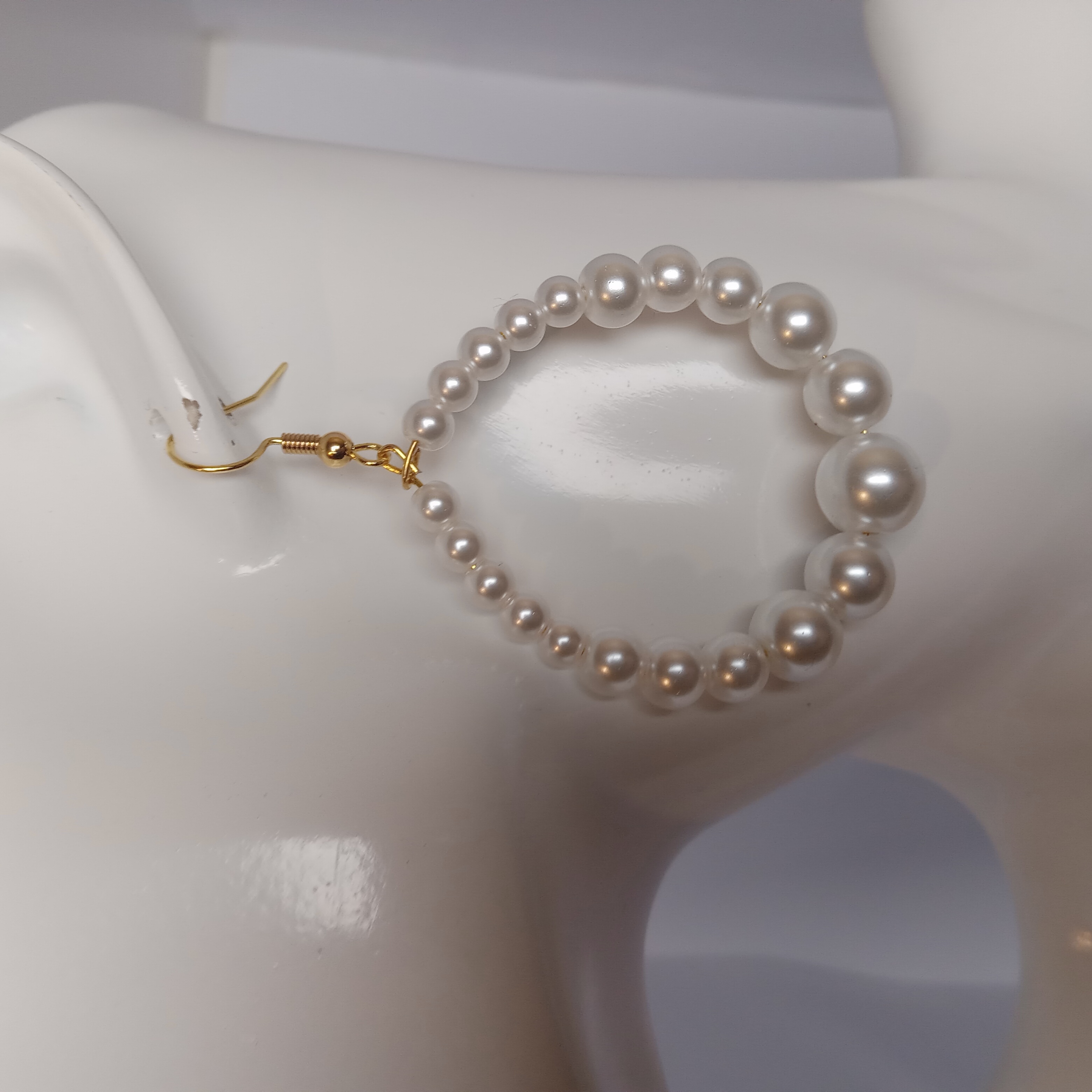 Elegant Pearl Faux Hoop Earrings