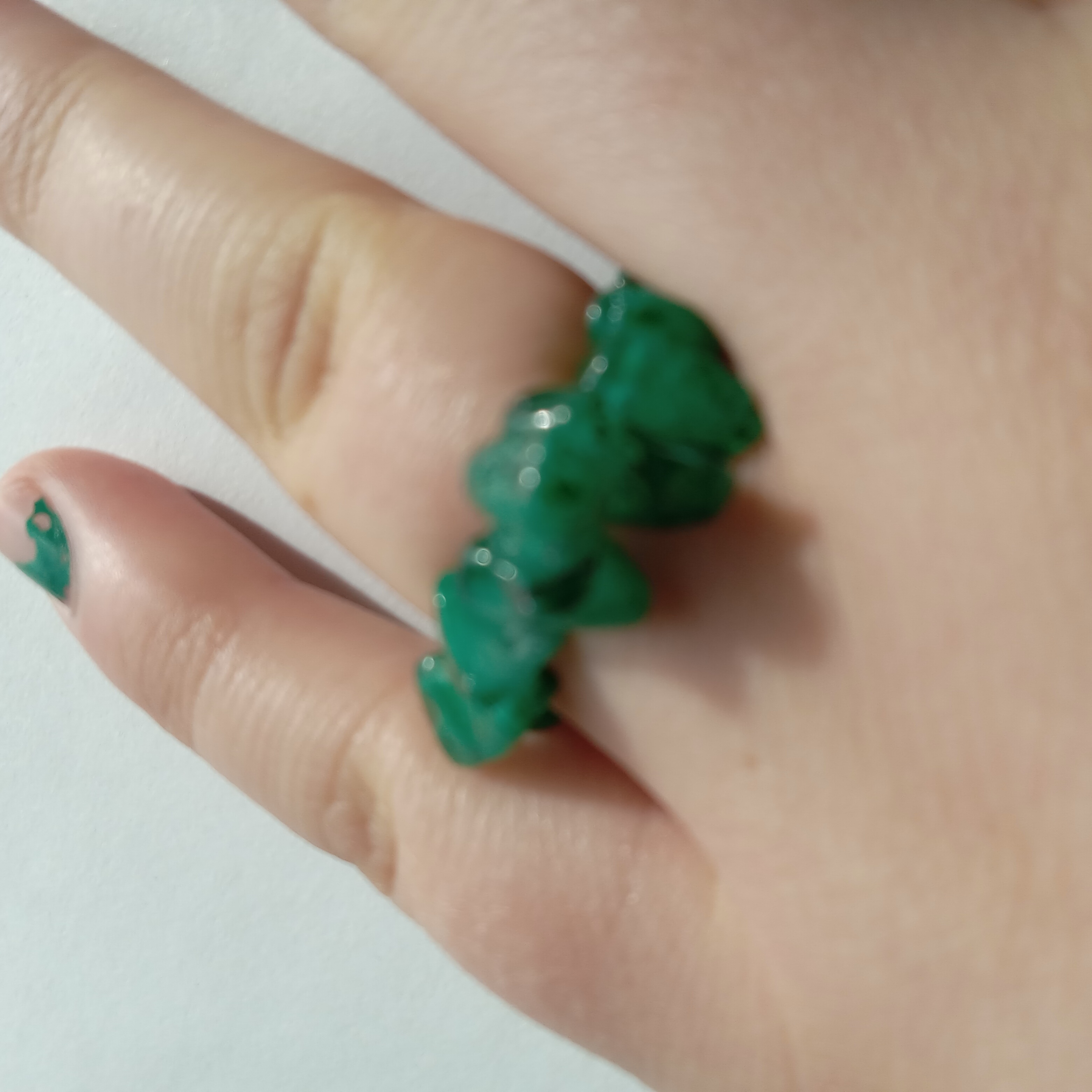 Dyed Emerald Stone Ring