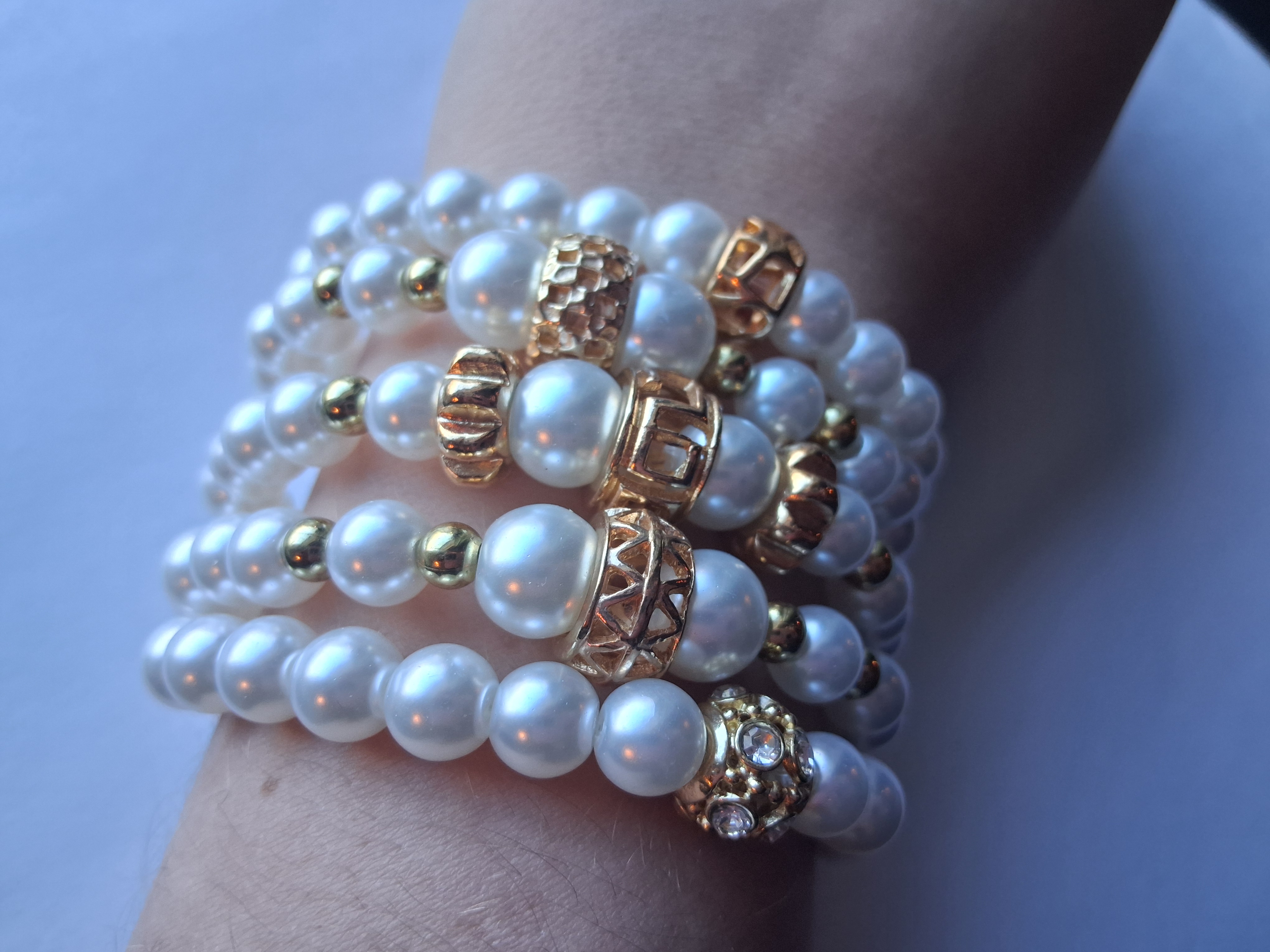 Elegant Pearl Bead Bracelet Set