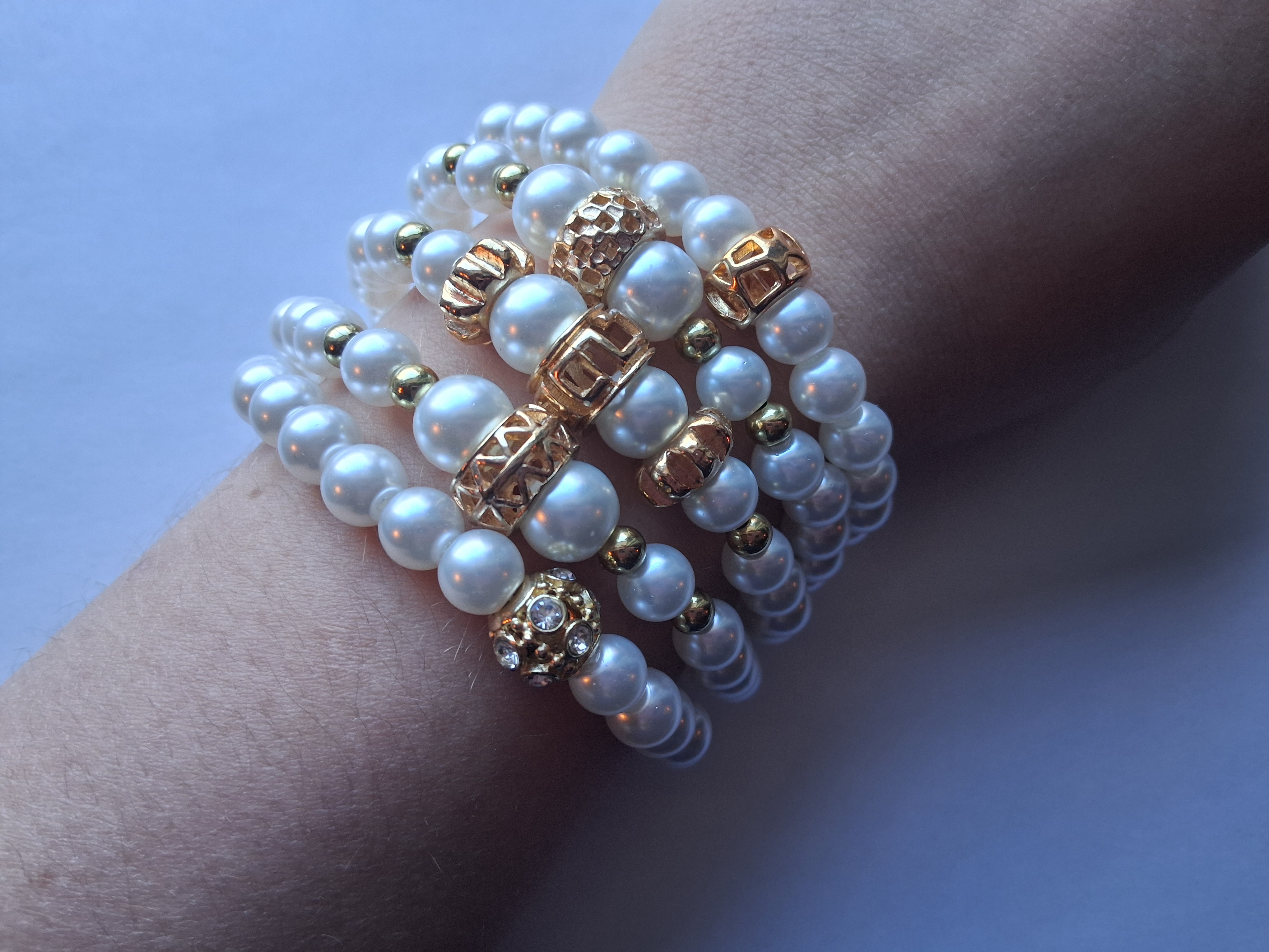 Elegant Pearl Bead Bracelet Set