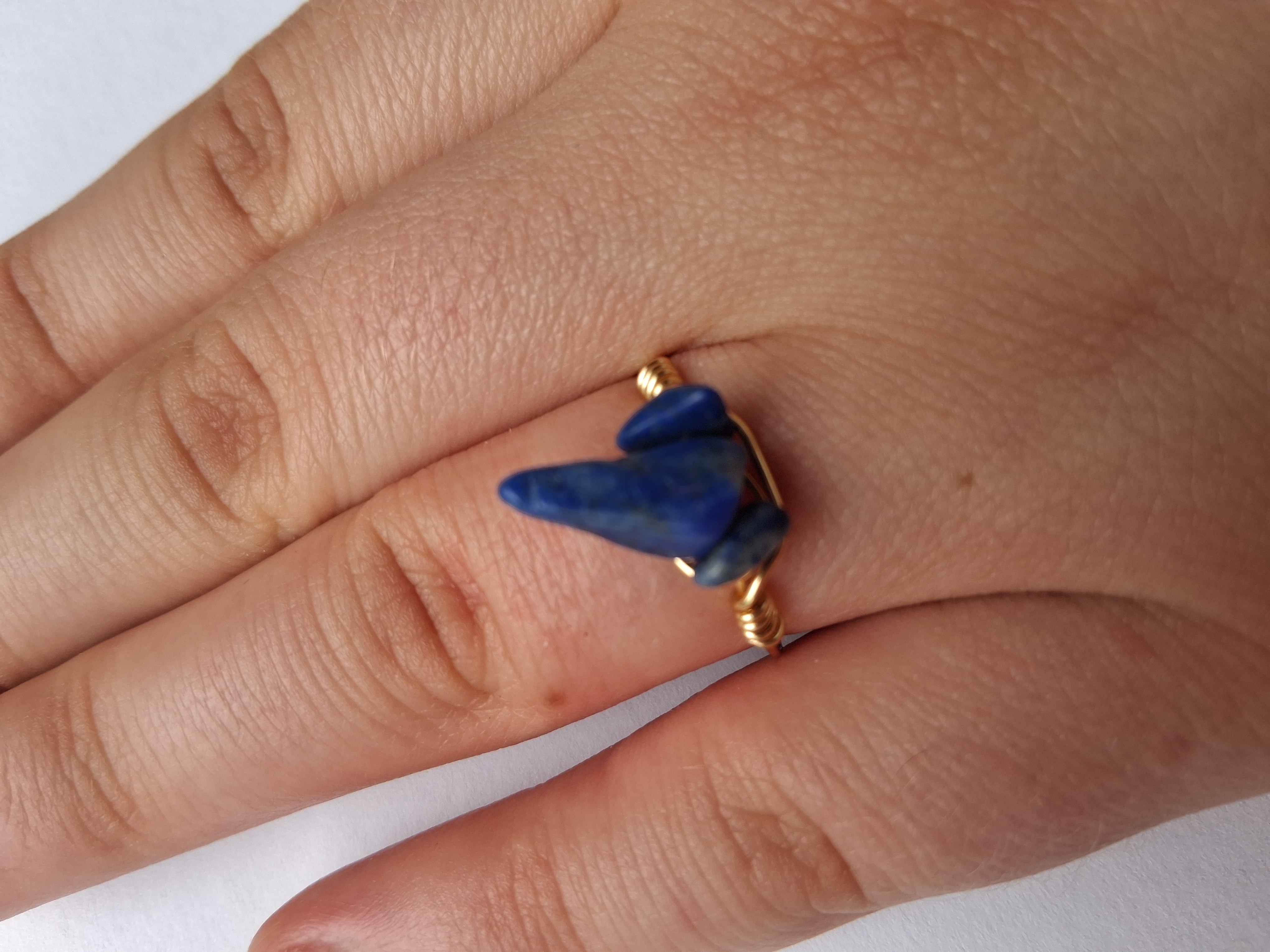 Lapis Lazuli Wire Wrapped Ring Sz.8