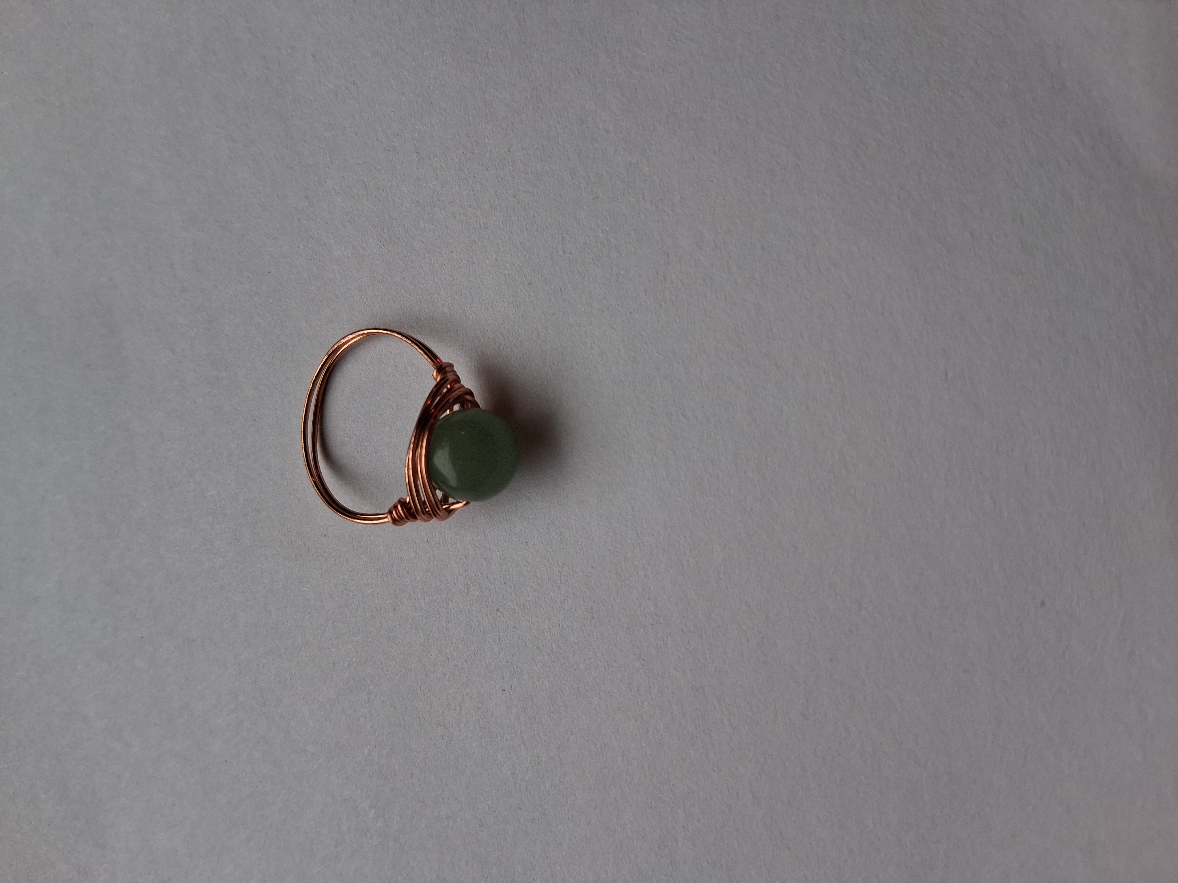 Green Aventurine Wire Wrapped Ring Sz 7.5