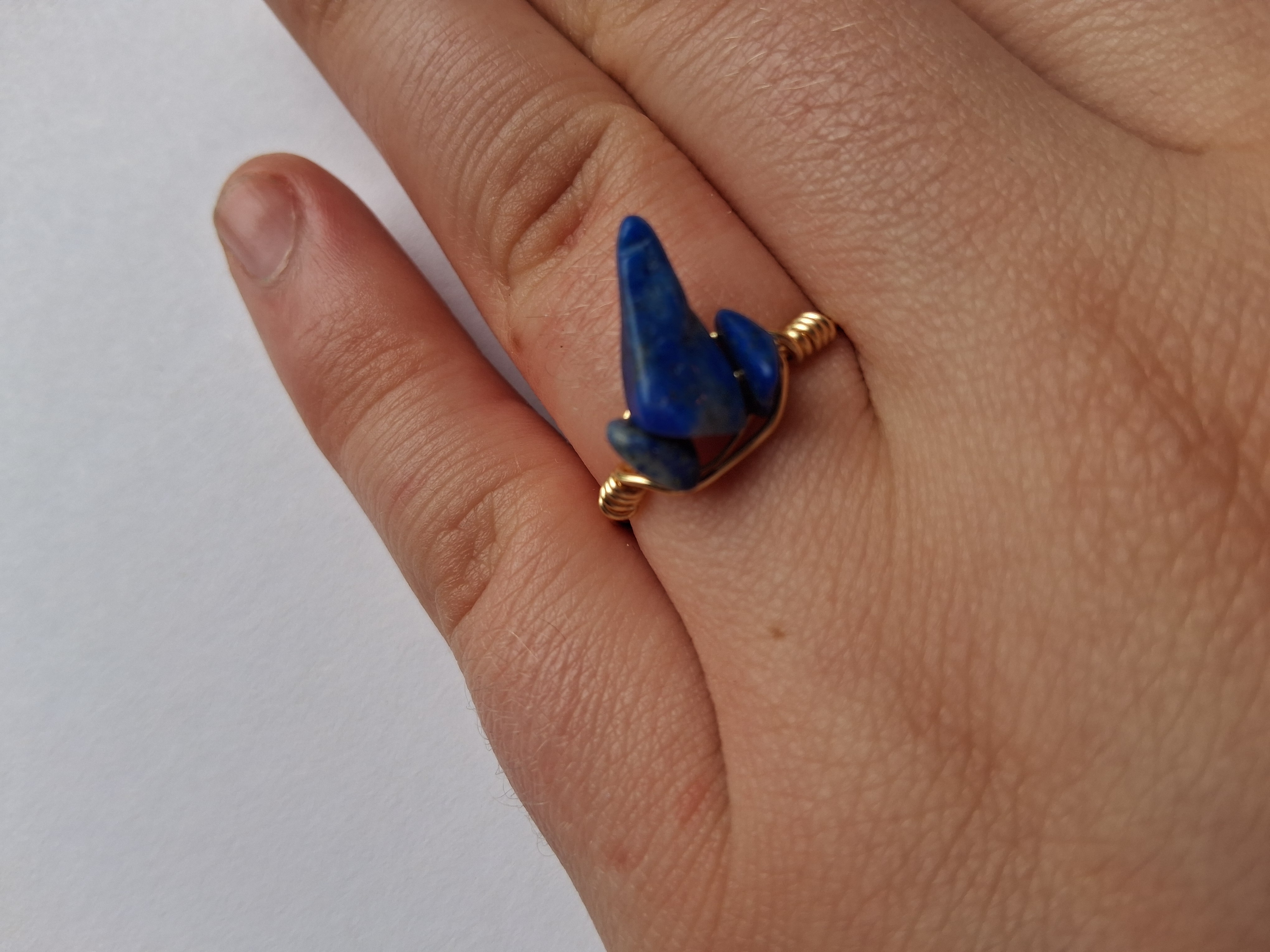 Lapis Lazuli Wire Wrapped Ring Sz.8