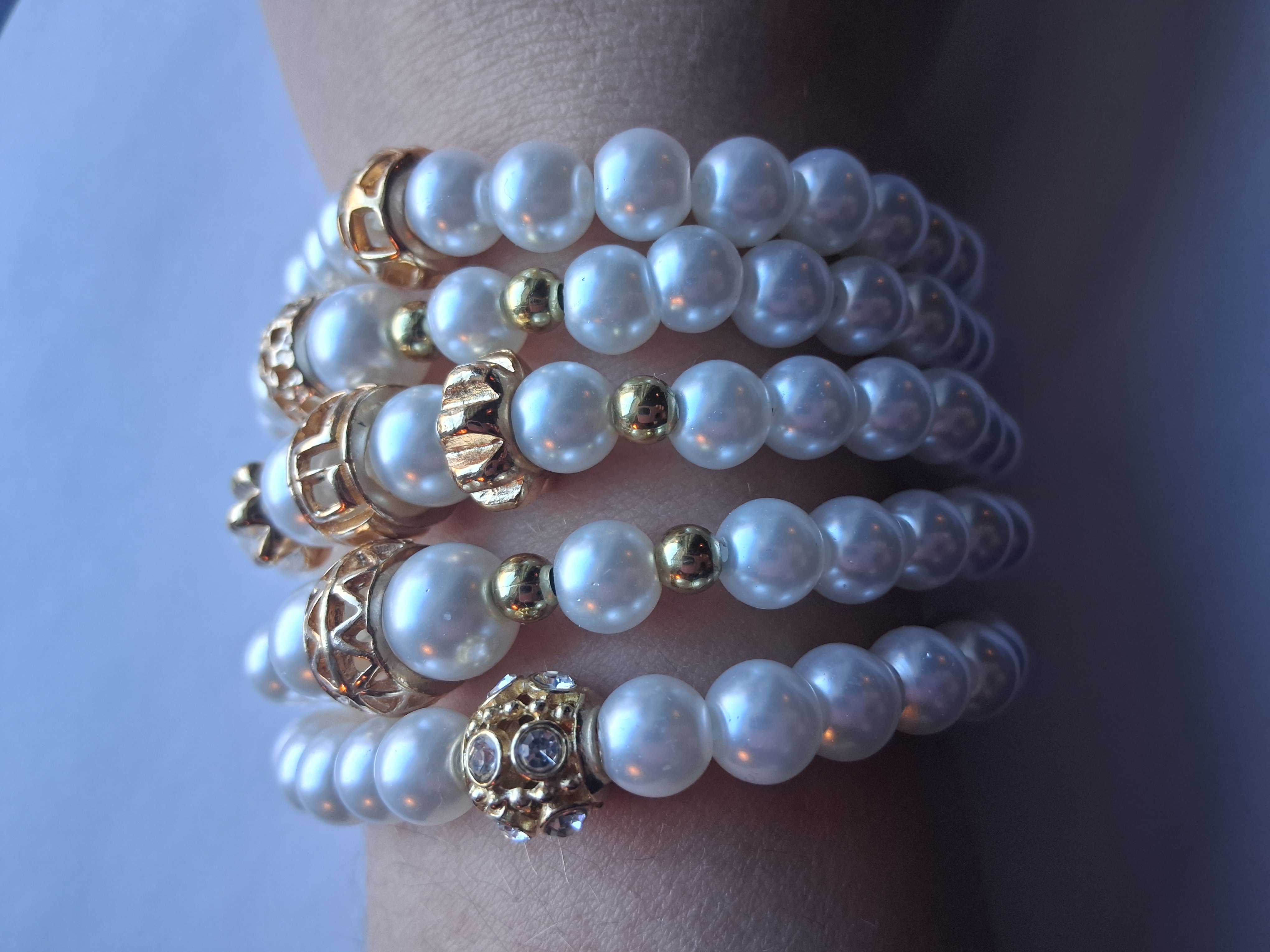 Elegant Pearl Bead Bracelet Set