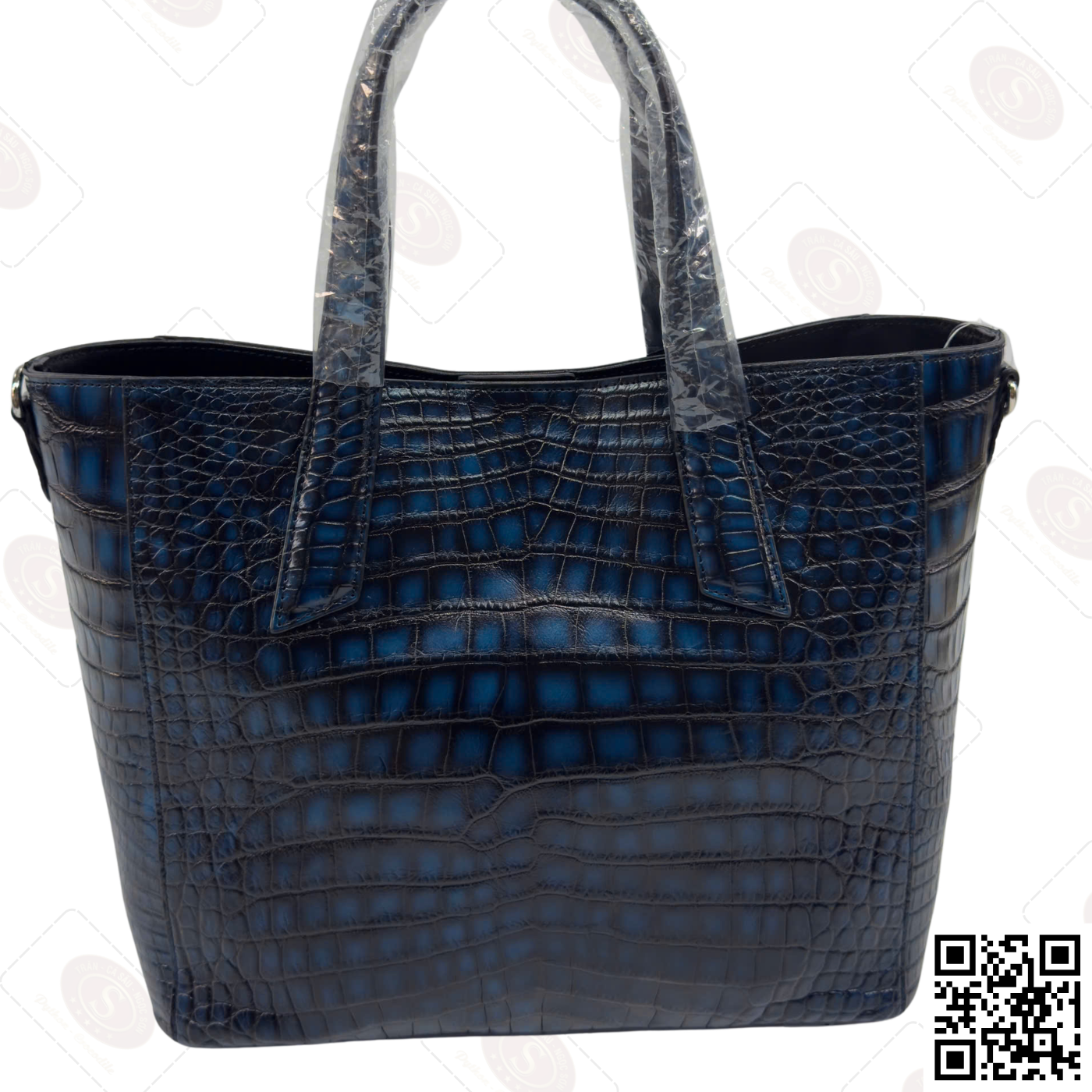 Túi Tote Da Cá Sấu Patina Sapphire – Đỉnh Cao Thời Trang Thượng Lưu