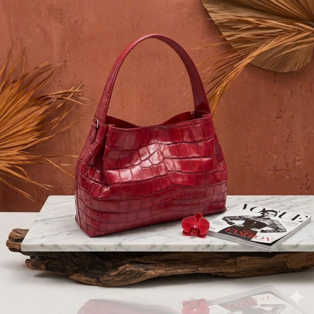 [Sắc Đỏ Quyền Lực] Túi Xách Nữ Da Cá Sấu Hobo – Vẻ Đẹp Kiêu Sa & Thời Thượng