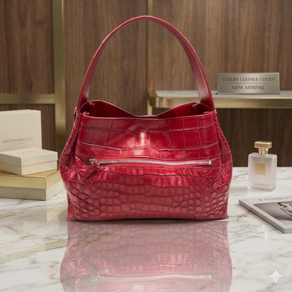 [Sắc Đỏ Quyền Lực] Túi Xách Nữ Da Cá Sấu Hobo – Vẻ Đẹp Kiêu Sa & Thời Thượng