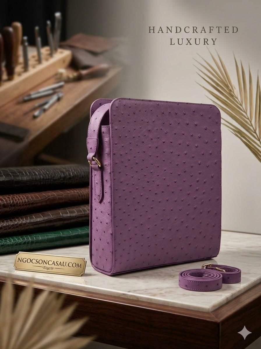 [Handcrafted Luxury] Túi Messenger Da Đà Điểu – Sự Kết Hợp Hoàn Hảo Giữa Nghệ Thuật & Tiện Nghi