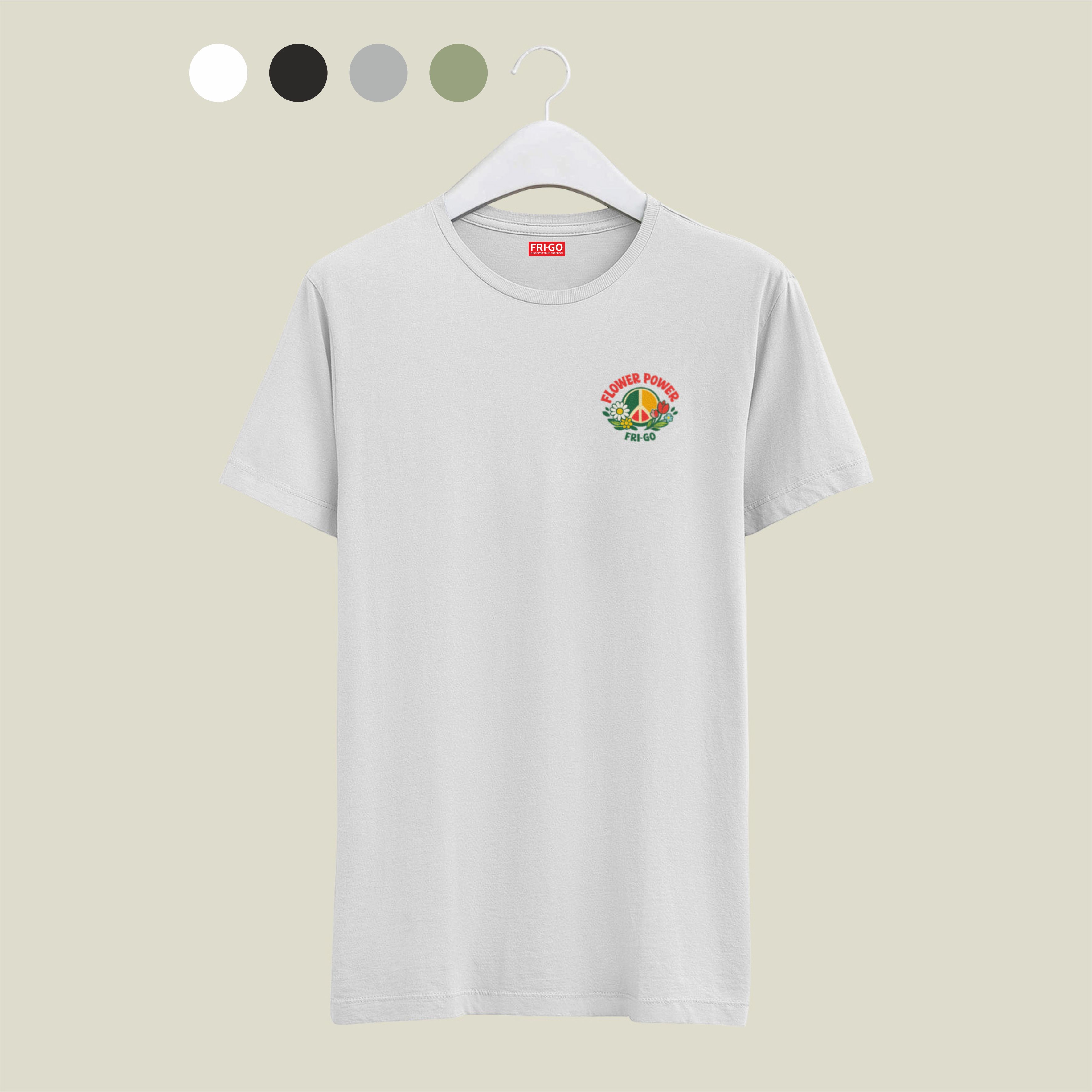 T-shirt in cotone con grafica flower power