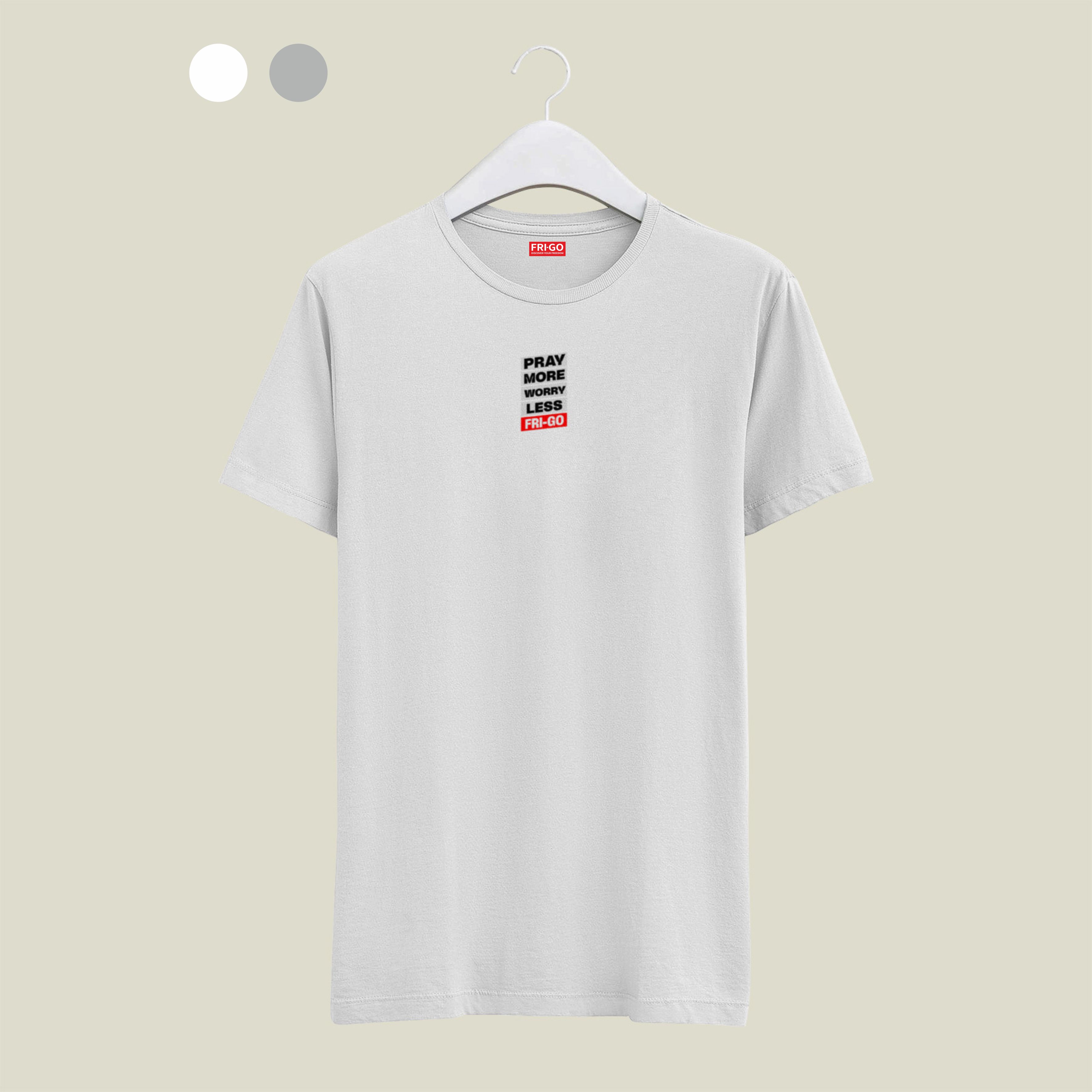 T-shirt in cotone con grafica pray more