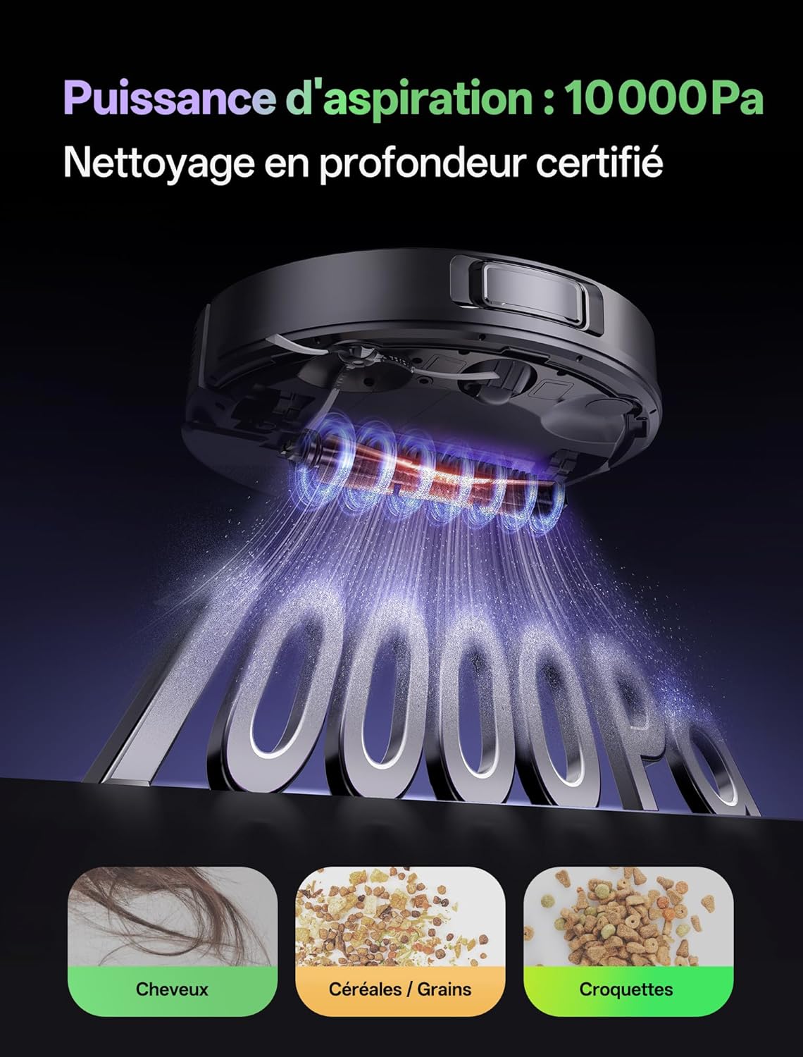 Aspirateur robot 10000Pa