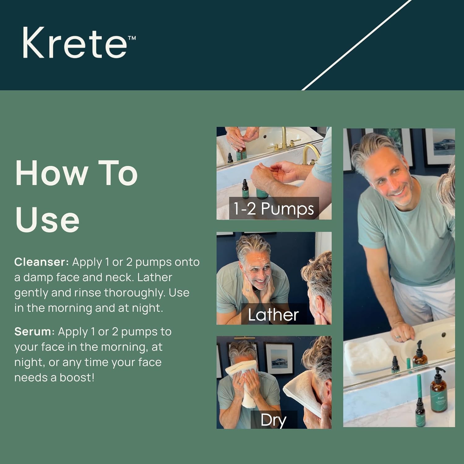 krete Probiotic Facial Cleanser 30-Second Routine for Glowing