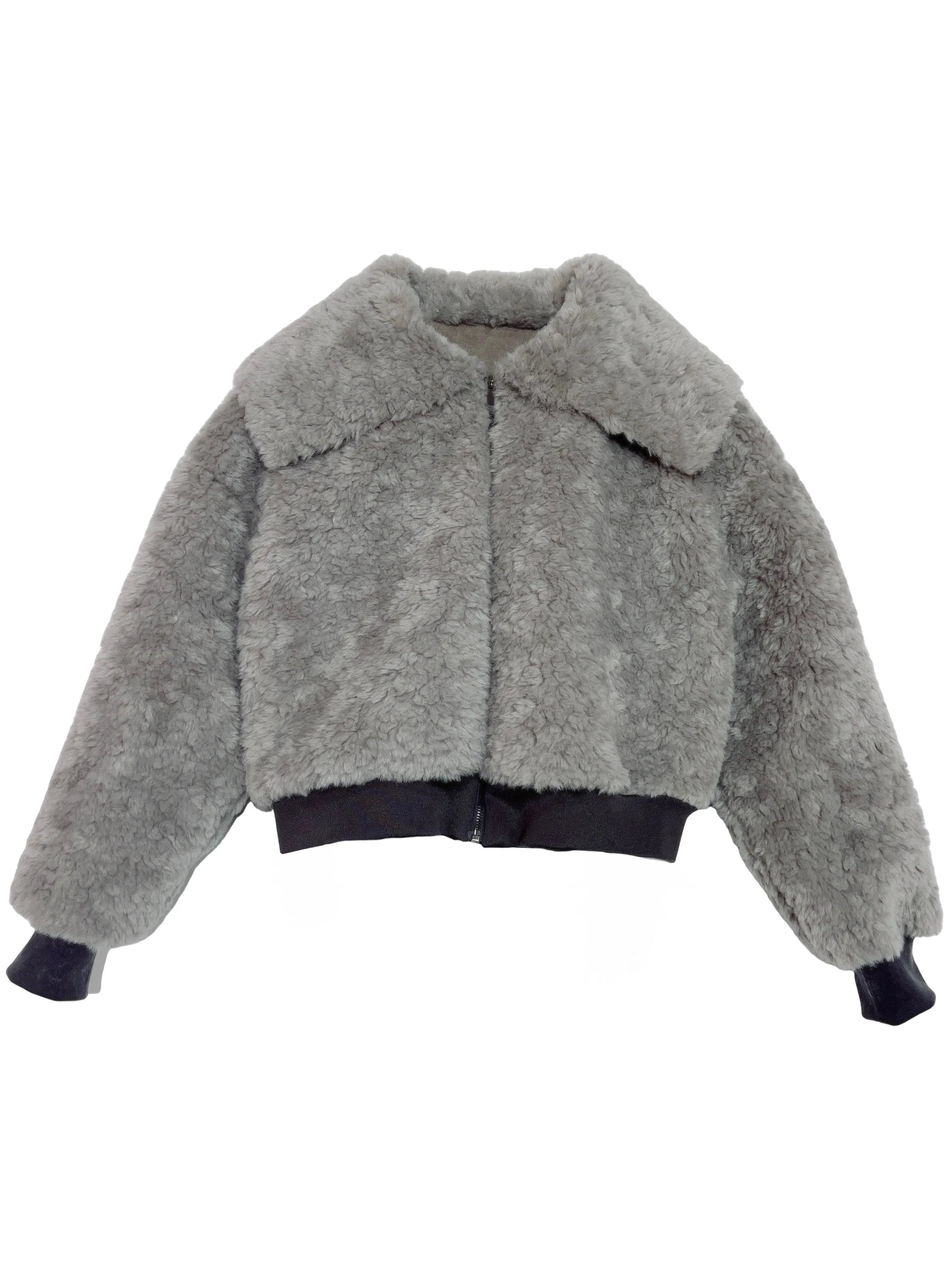 Grey Faux Fur Jacket