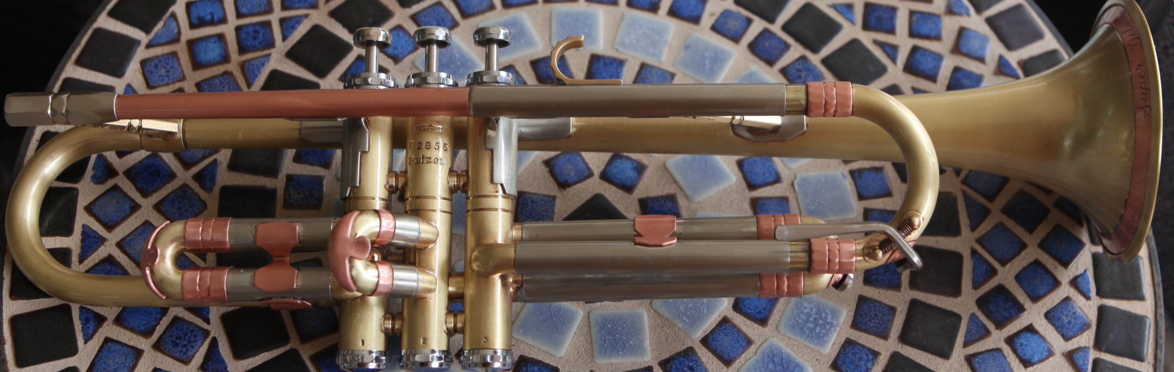 Before and After: 1950's Getzen Super Deluxe Trumpet - Brushed with Clear Epoxy Lacquer