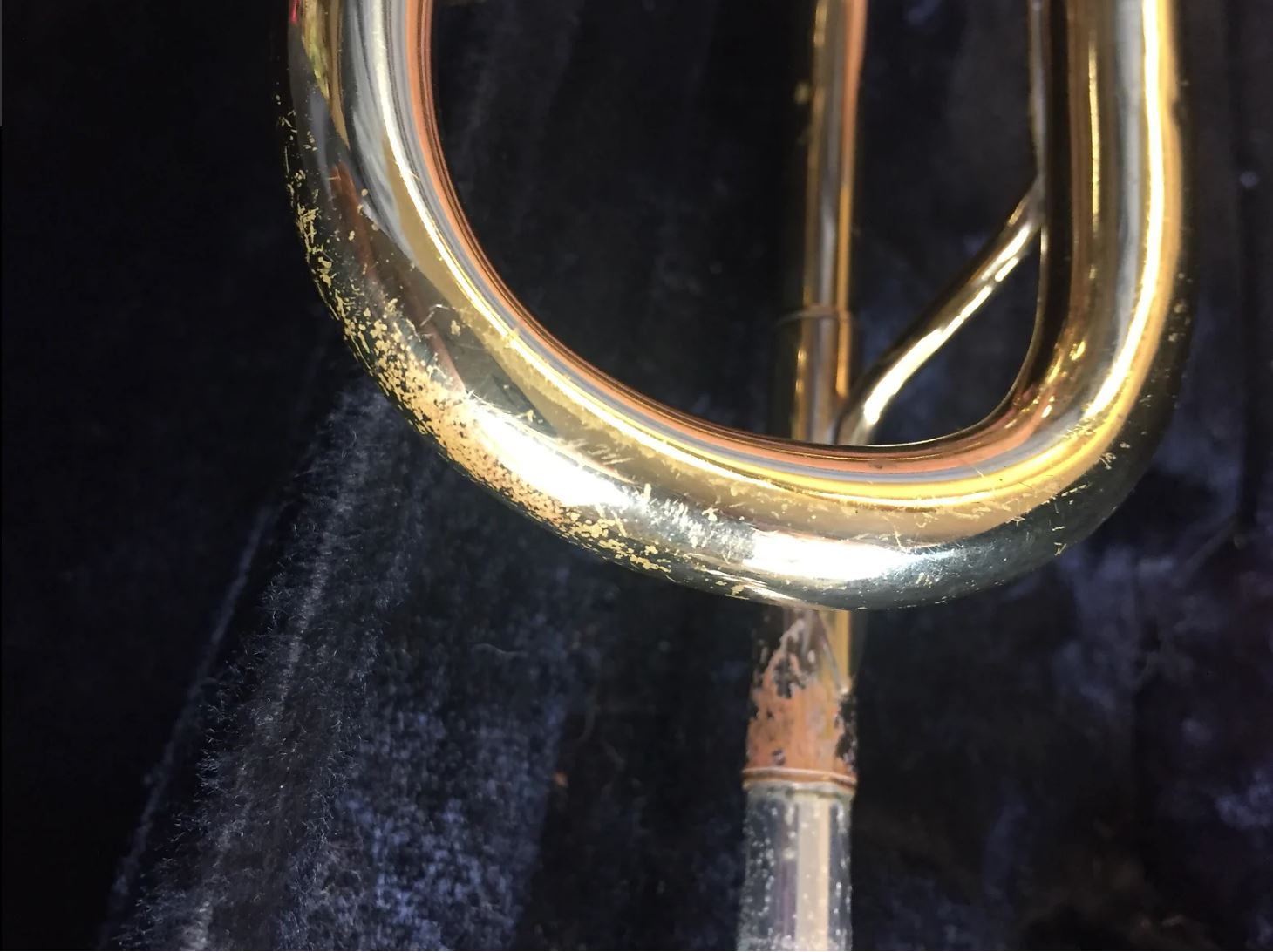 Before and After: Kanstul Fullerton Trumpet Late 1980s Antique Brushed Patina - Clear Epoxy Lacquer