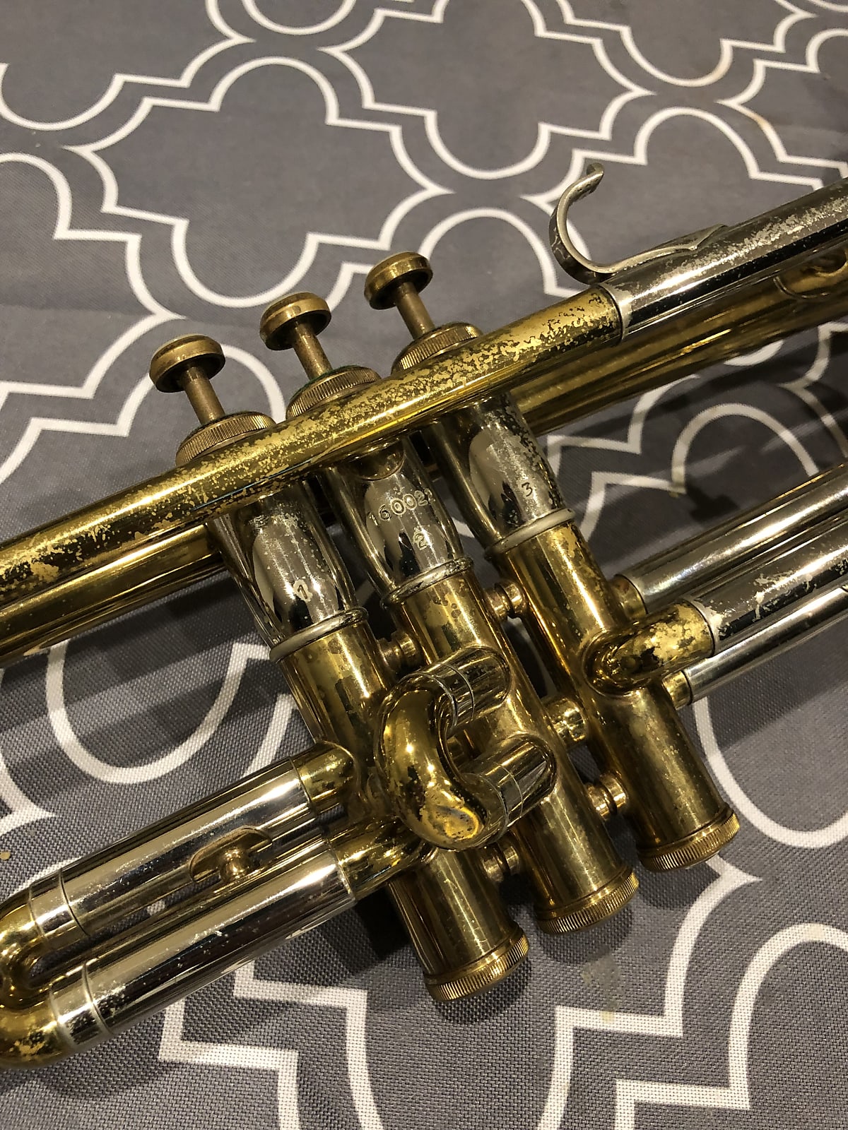 Before and After: 1955 Olds Special Trumpet - Two-Tone Gold/Nickel Epoxy Lacquer - Bright Polished Finish