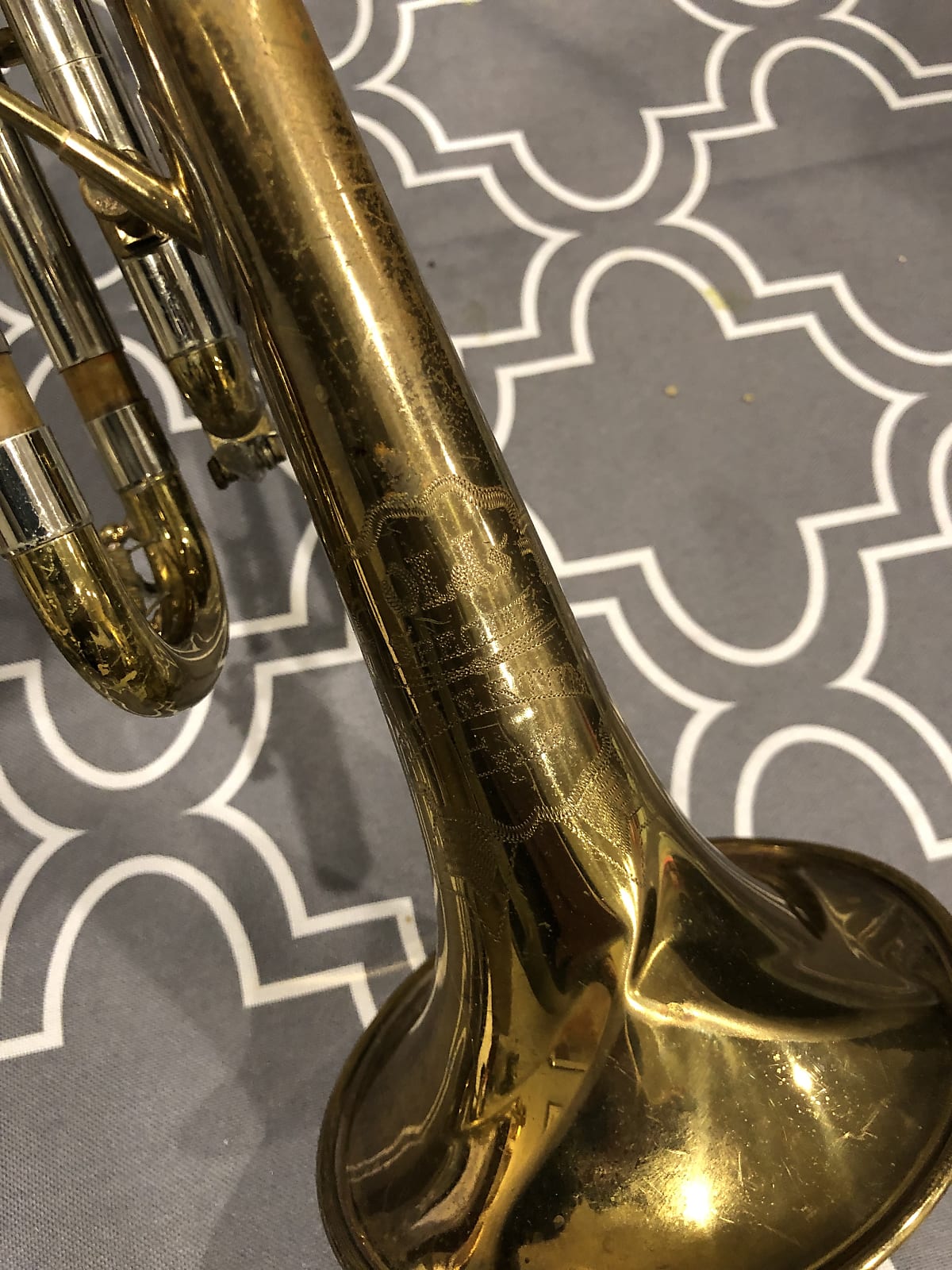 Before and After: 1955 Olds Special Trumpet - Two-Tone Gold/Nickel Epoxy Lacquer - Bright Polished Finish
