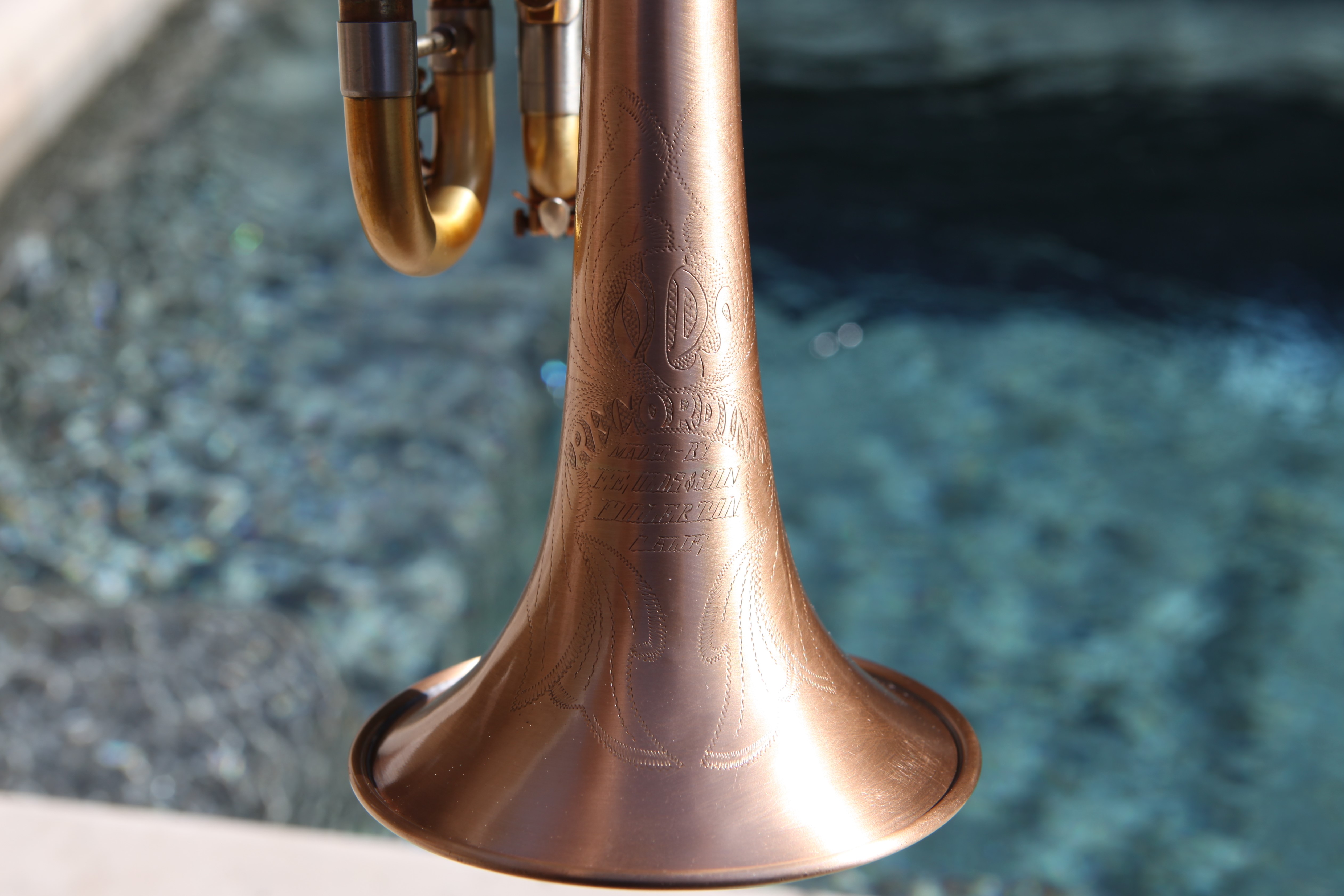 Before and After: 1960 Olds Recording Trumpet with Copper-Alloy (Re-O-Loy) Bell and Leadpipe - Brushed and Finished in Epoxy Lacquer