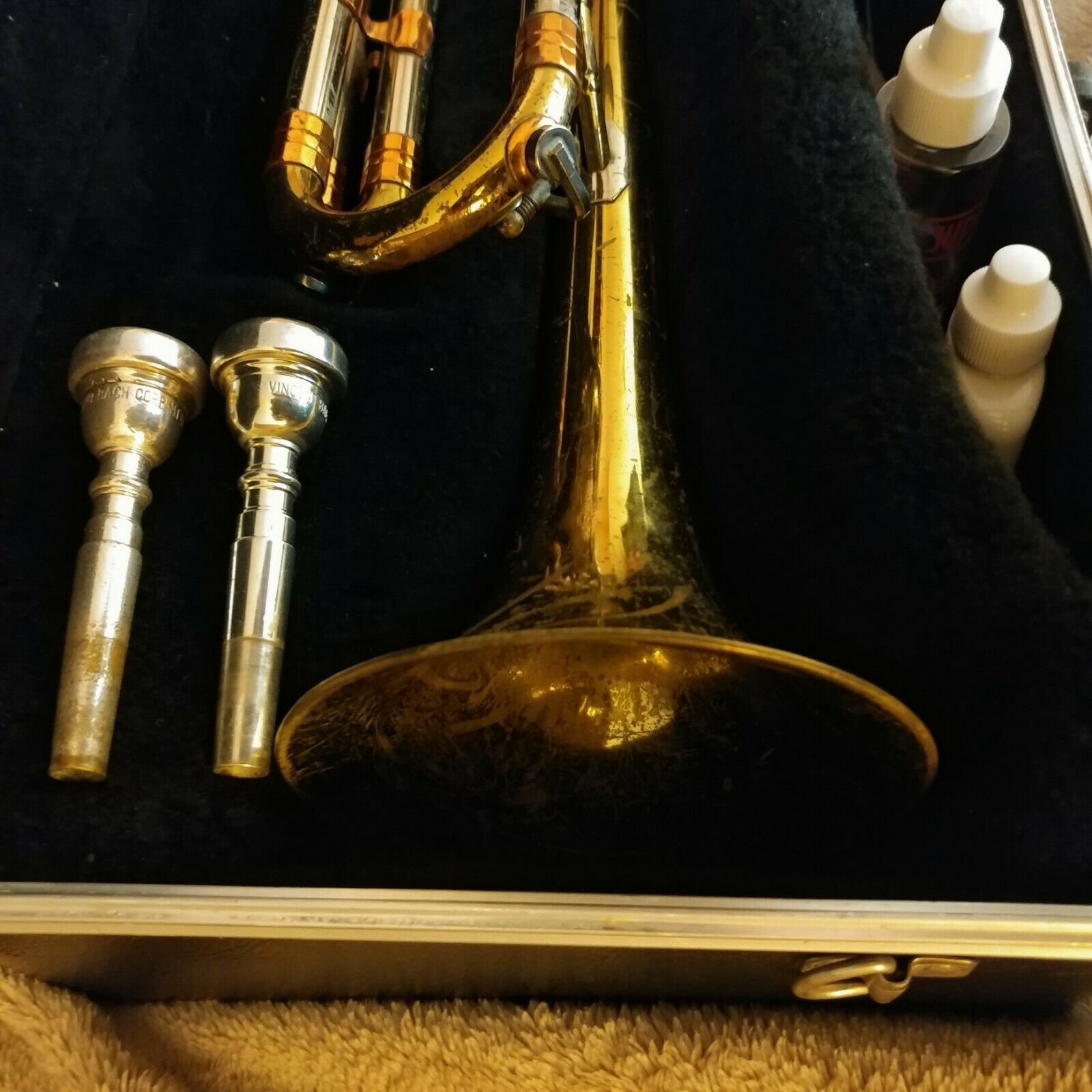 Before and After: 1950's Getzen Super Deluxe Trumpet - Brushed with Clear Epoxy Lacquer