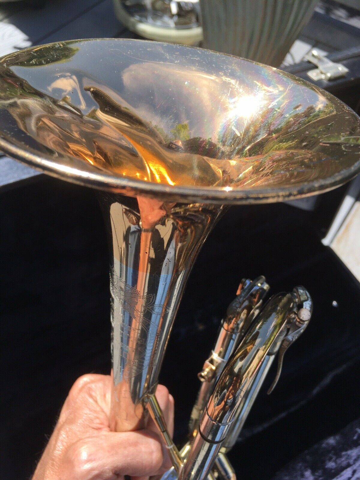 Before and After: 1964 Tri-Color Olds Special Trumpet - Clear Epoxy Lacquer - Brushed Finish