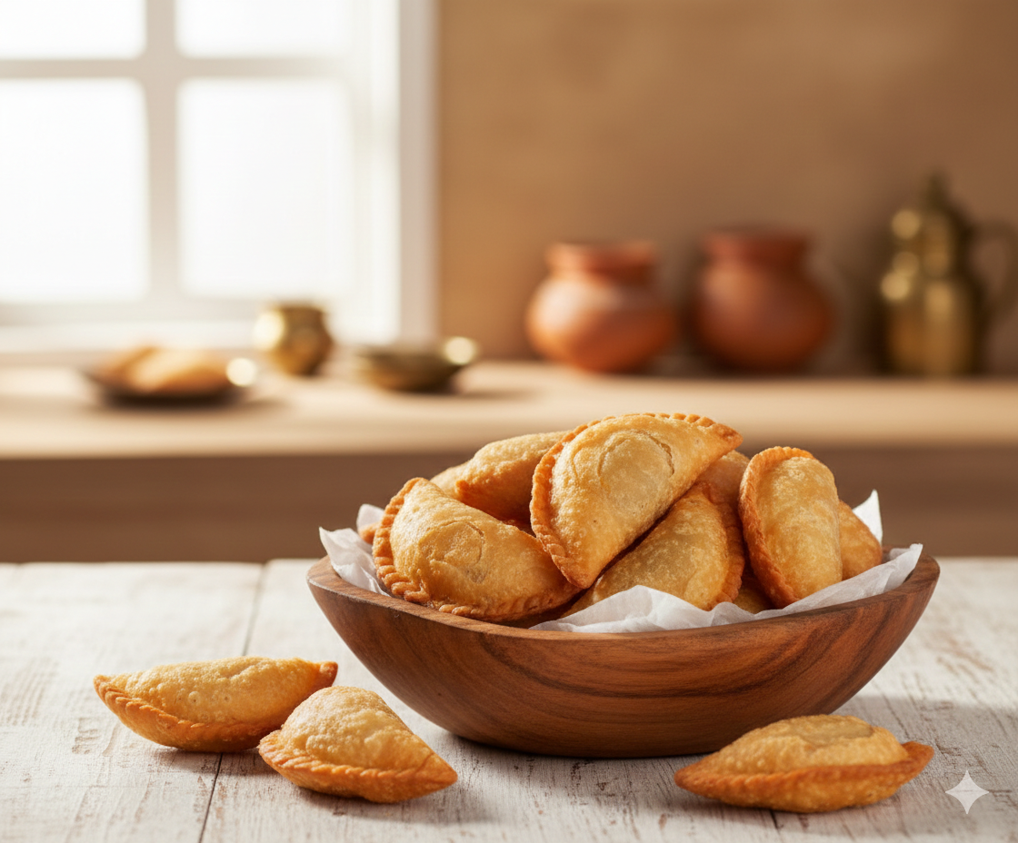 Kajjikayalu (Crispy Coconut Gujiya/Karanji)