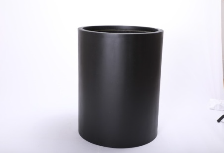 Modern Black Cylinder FRP Planter