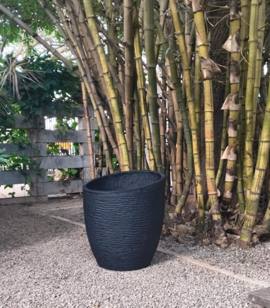 Large Textured Black Planter