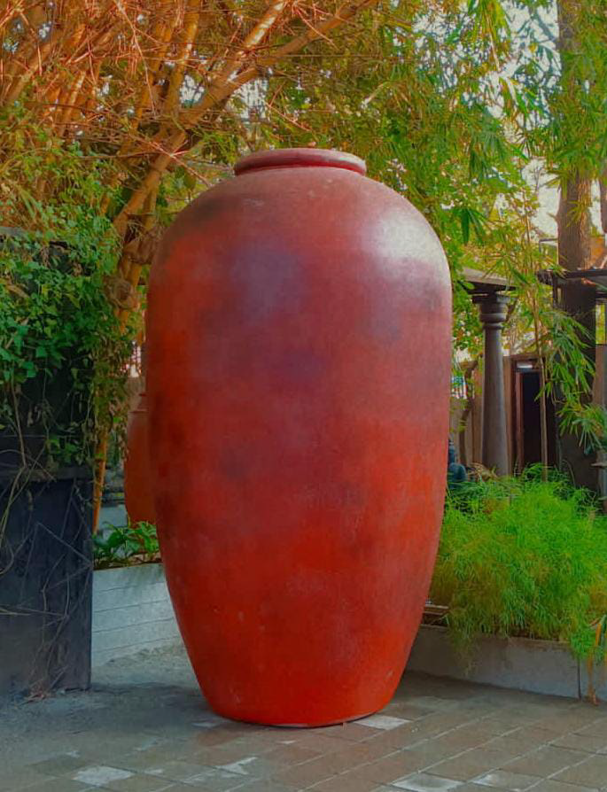 Large Red Garden FRP Pot