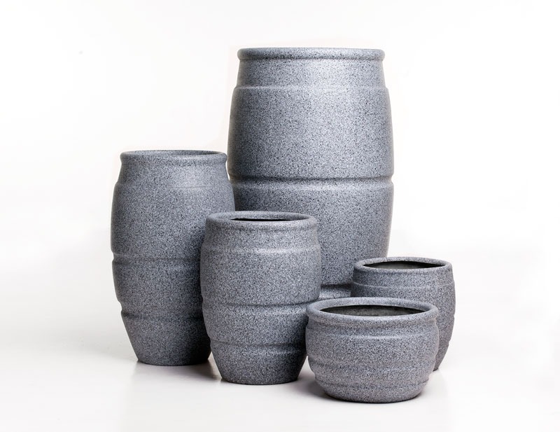 Granite Textured FRP Planter Set