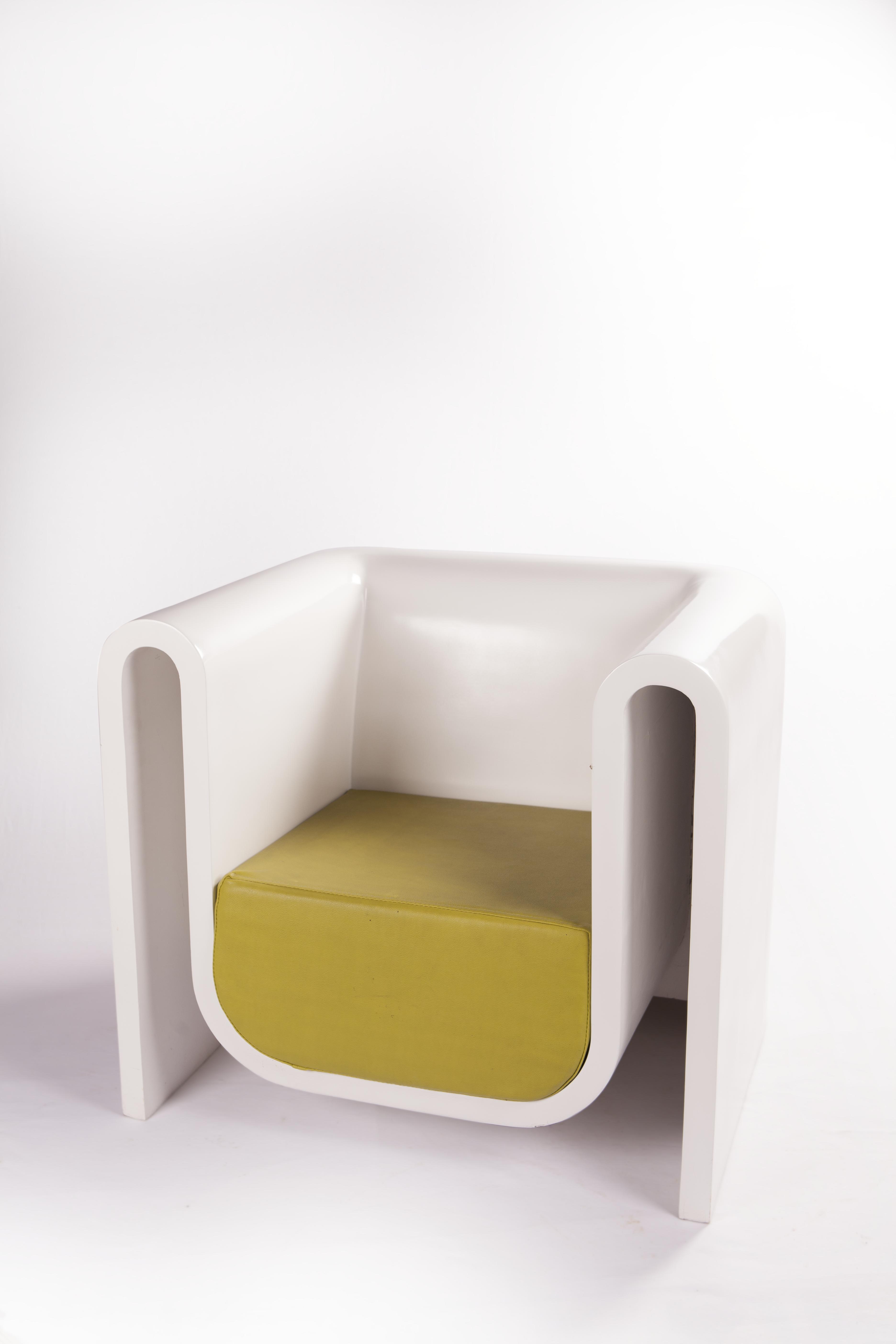 Modern Cube Accent FRP Chair
