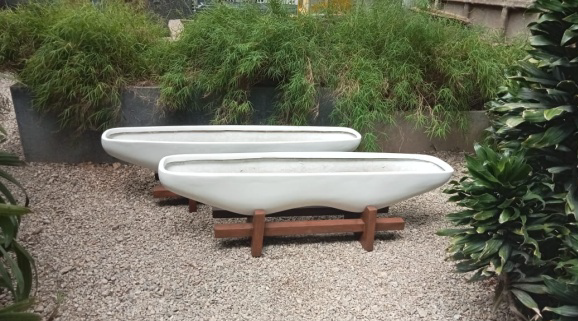 Modern Canoe Planter Set