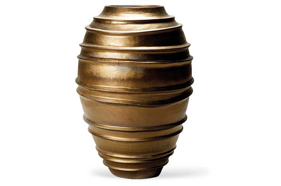 Bronze finish Ribbed FRP Planter