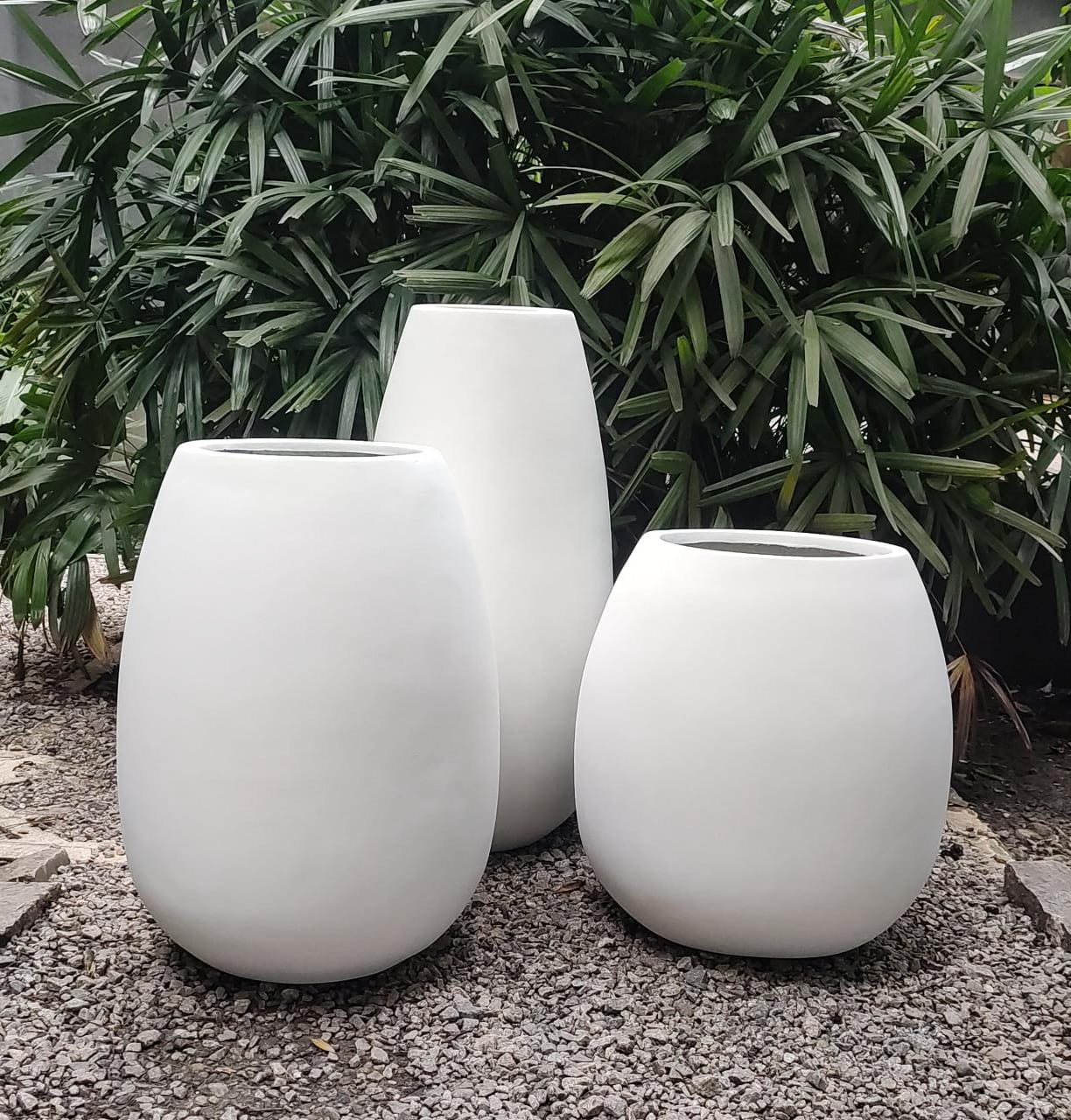 Modern White Outdoor FRP Planters 