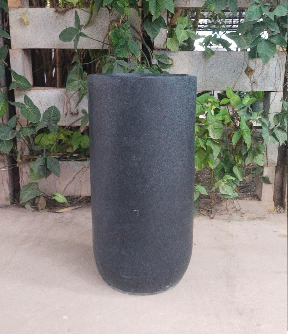 Modern Black Cylinder shape FRP Planter