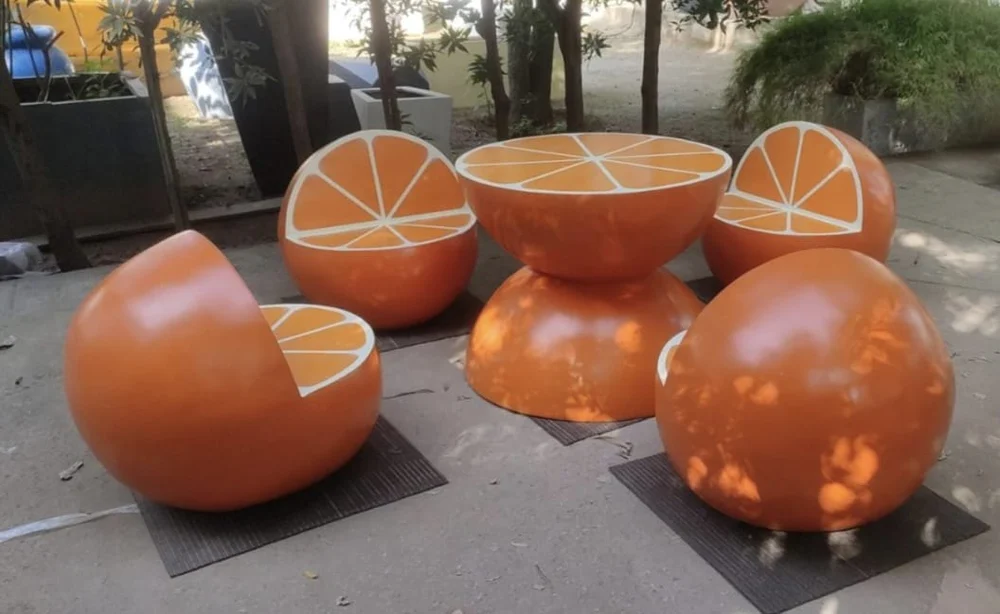 Orange Slice Outdoor FRP Furniture Set
