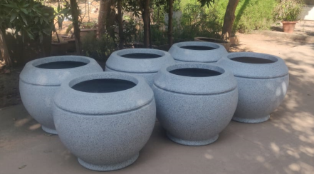 Large Granite-Look FRP Planters
