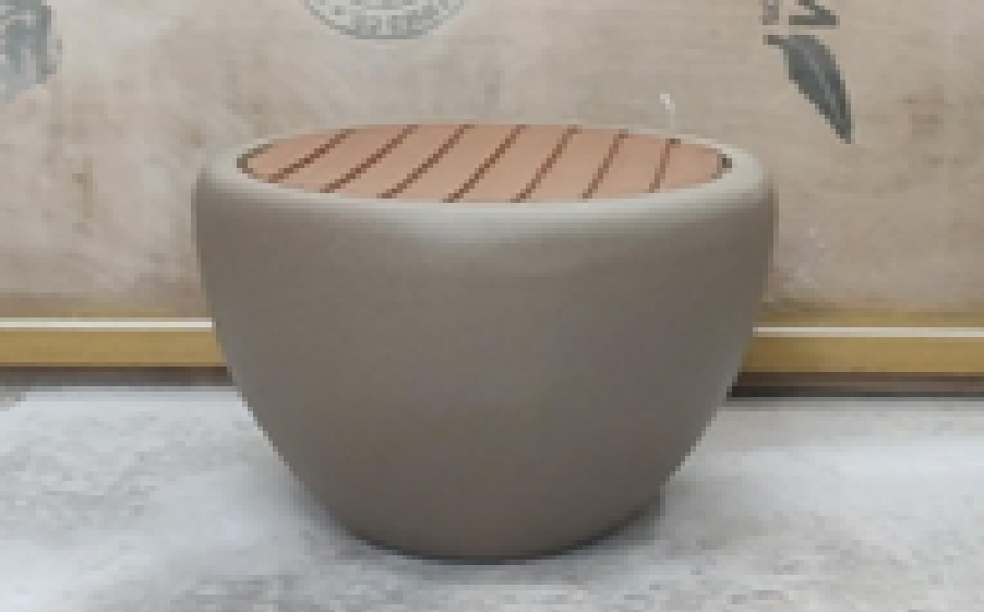 Modern Concrete Finish Outdoor FRP Stool