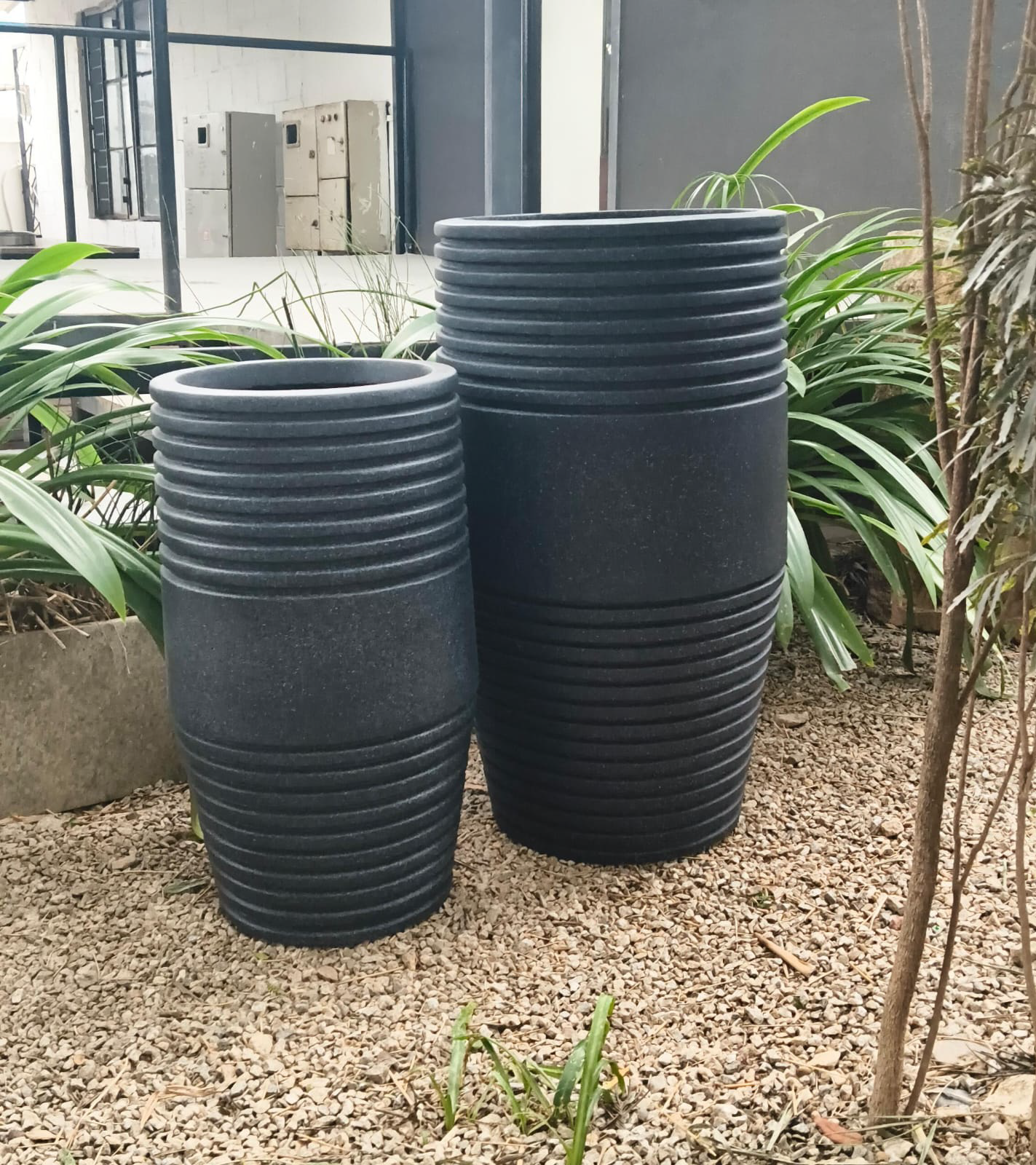 Tall Ribbed Garden Planters
