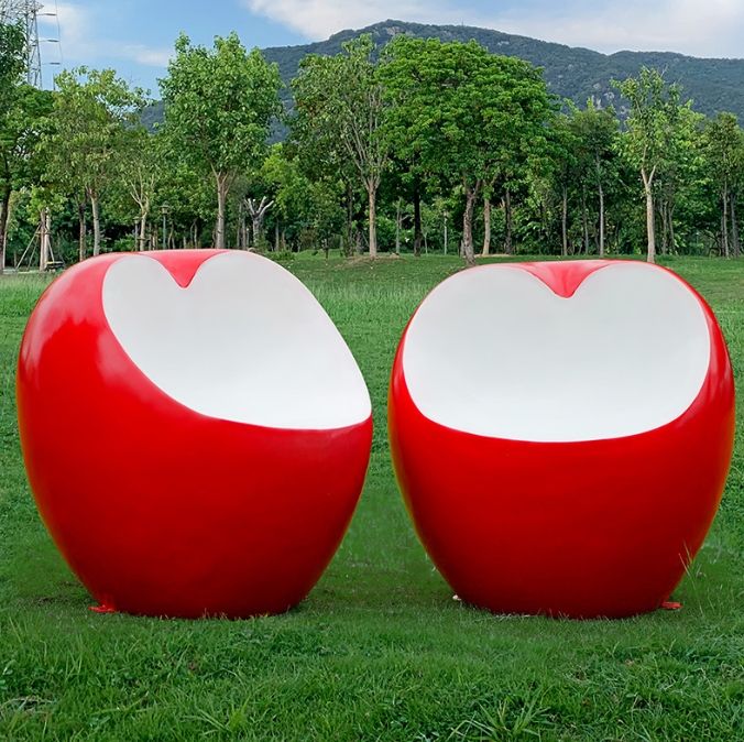 Apple-Shaped Outdoor FRP Chairs
