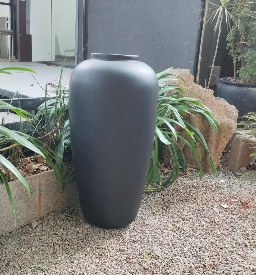 Tall Matte Black FRP Pot/  Vase