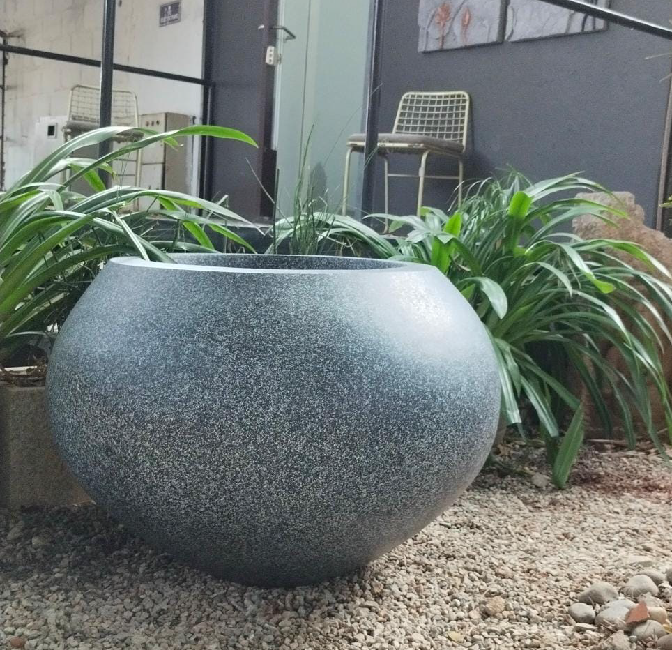 Modern Round Stone Planter