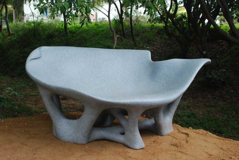 Modern Sculptural Outdoor FRP Bench