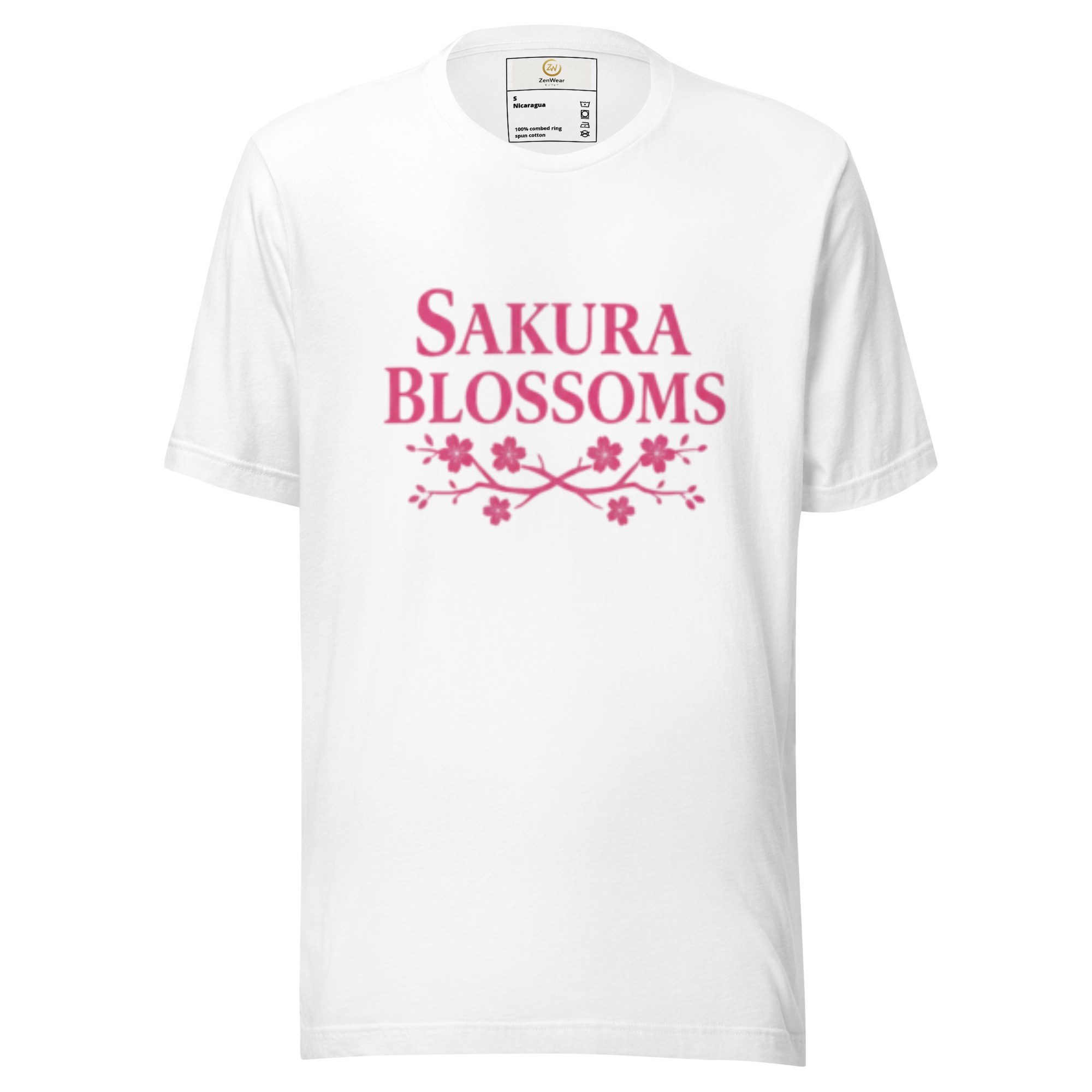 Sakura Blossoms by Zen Wear - White Color Premium Quality T-shirt 
