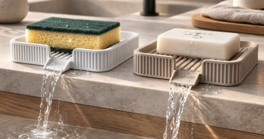 Self-Draining Soap & Sponge Holder