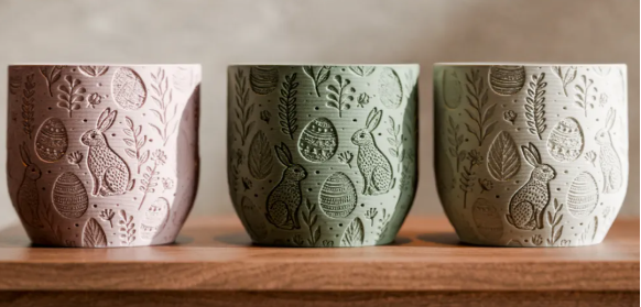 Conjunto de Vasos Decorativos Coelho